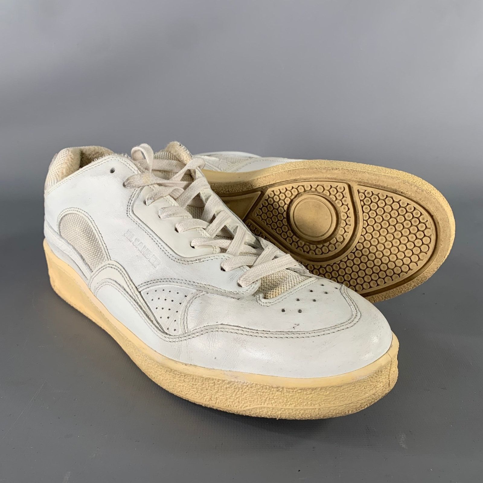 Jil Sander JIL SANDER Size 8 White Leather Lace Up Sneakers Size US 8 / EU 41 - 5 Thumbnail