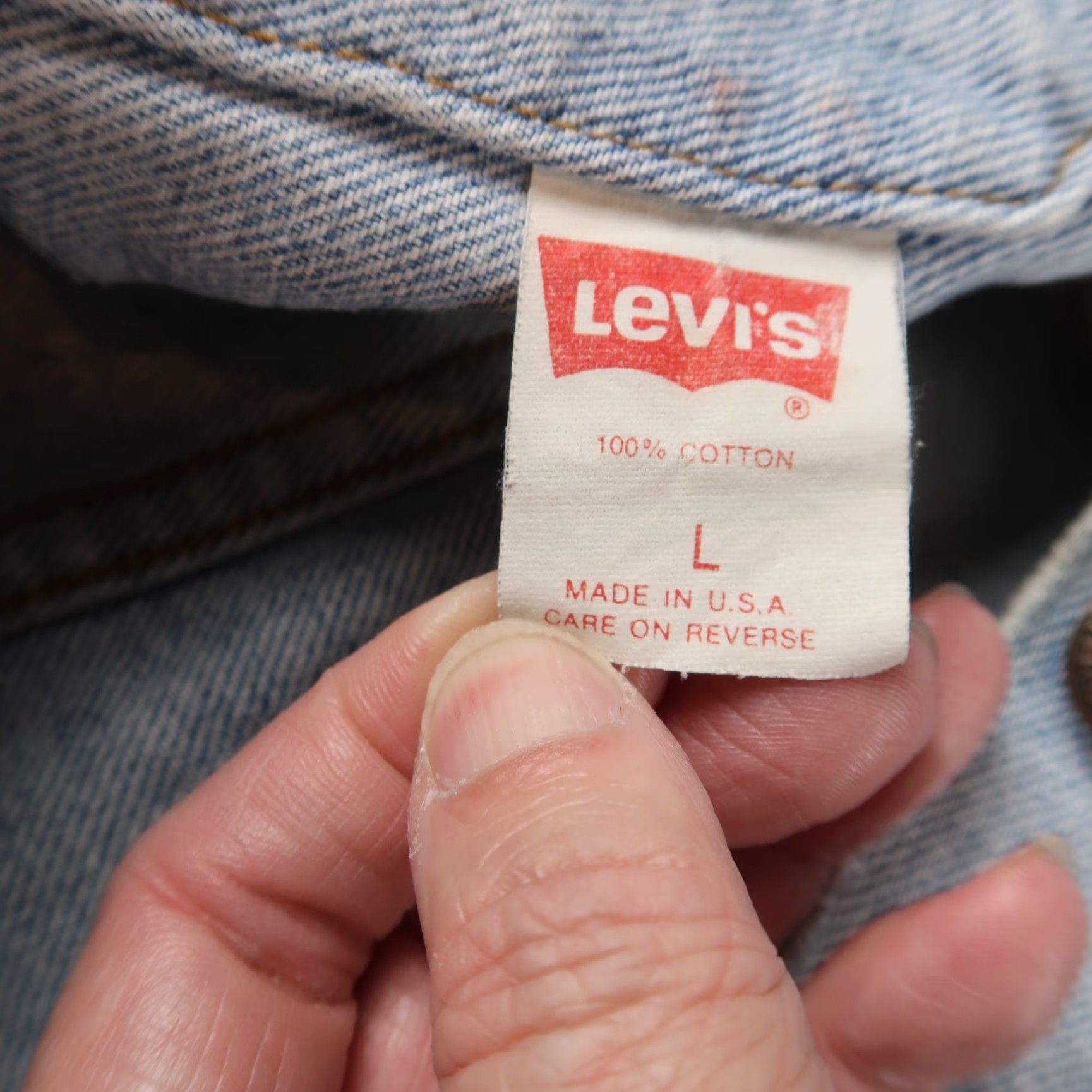 Levi's VINTAGE Levi's Trucker Jacket Denim Blue 80s Size US L / EU 52-54 / 3 - 4 Thumbnail