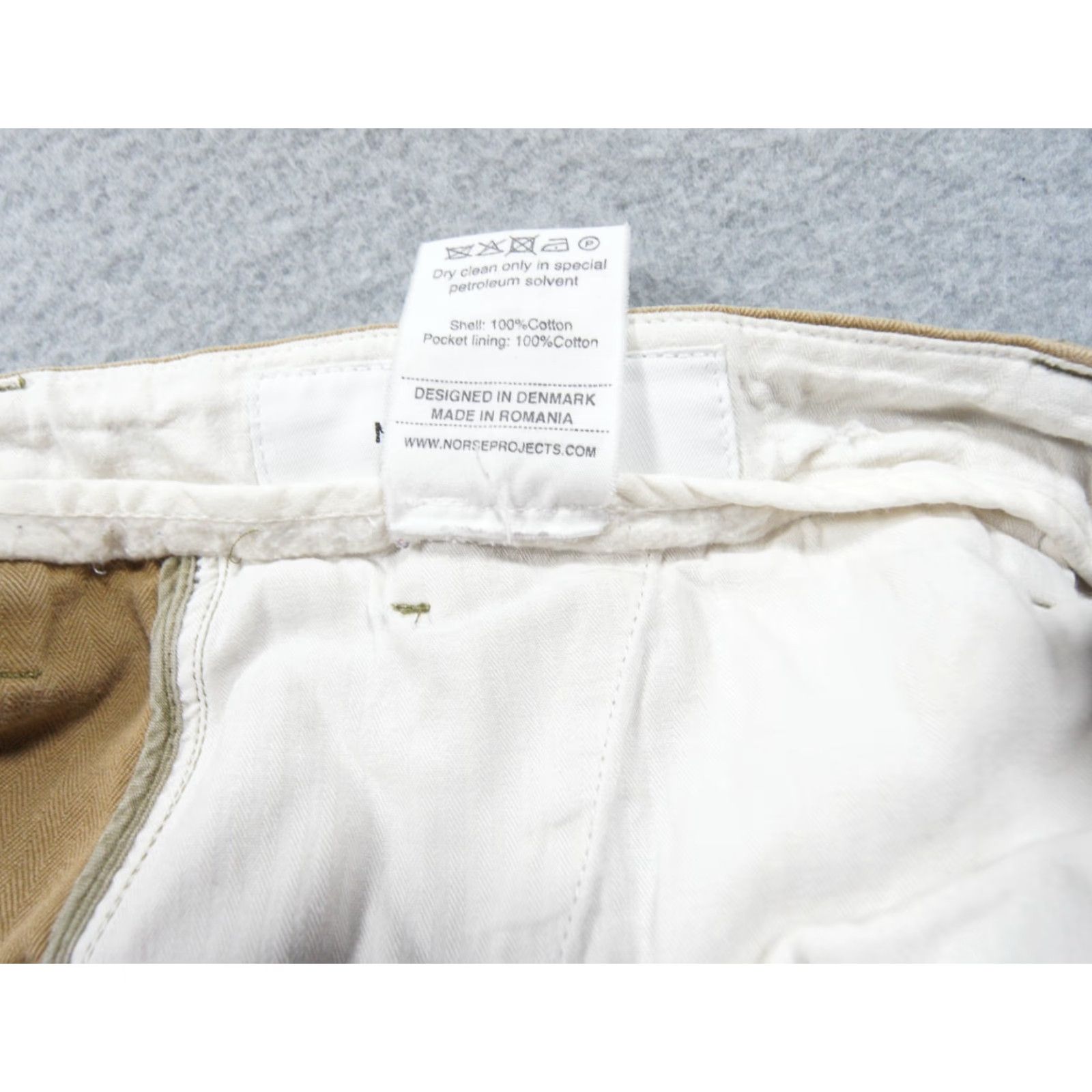 Norse Projects Norse Projects Pants Mens 32 Beige Khaki Chino Laurits Herringbone Cargo Casual Size US 32 / EU 48 - 7 Thumbnail