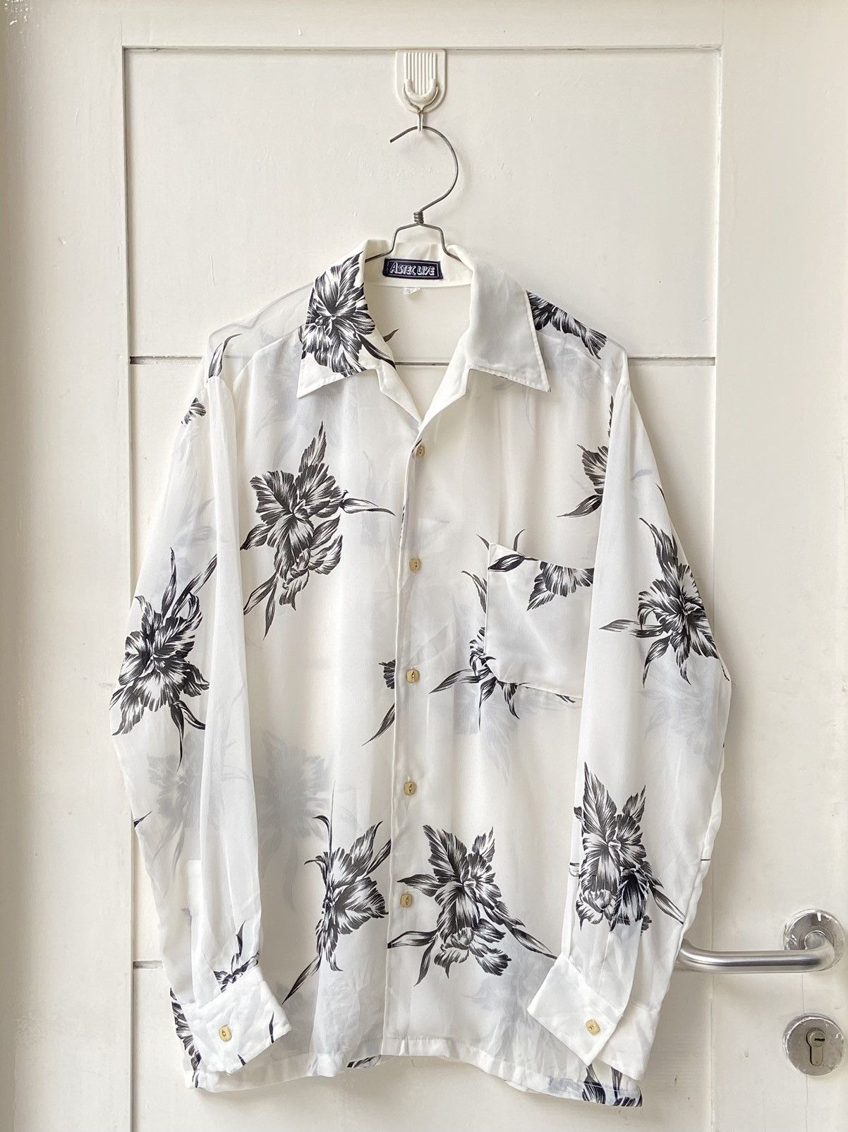 Designer × Japanese Brand ASTEC LIVE White Flower Motive Shirt Size US S / EU 44-46 / 1 - 1 Thumbnail