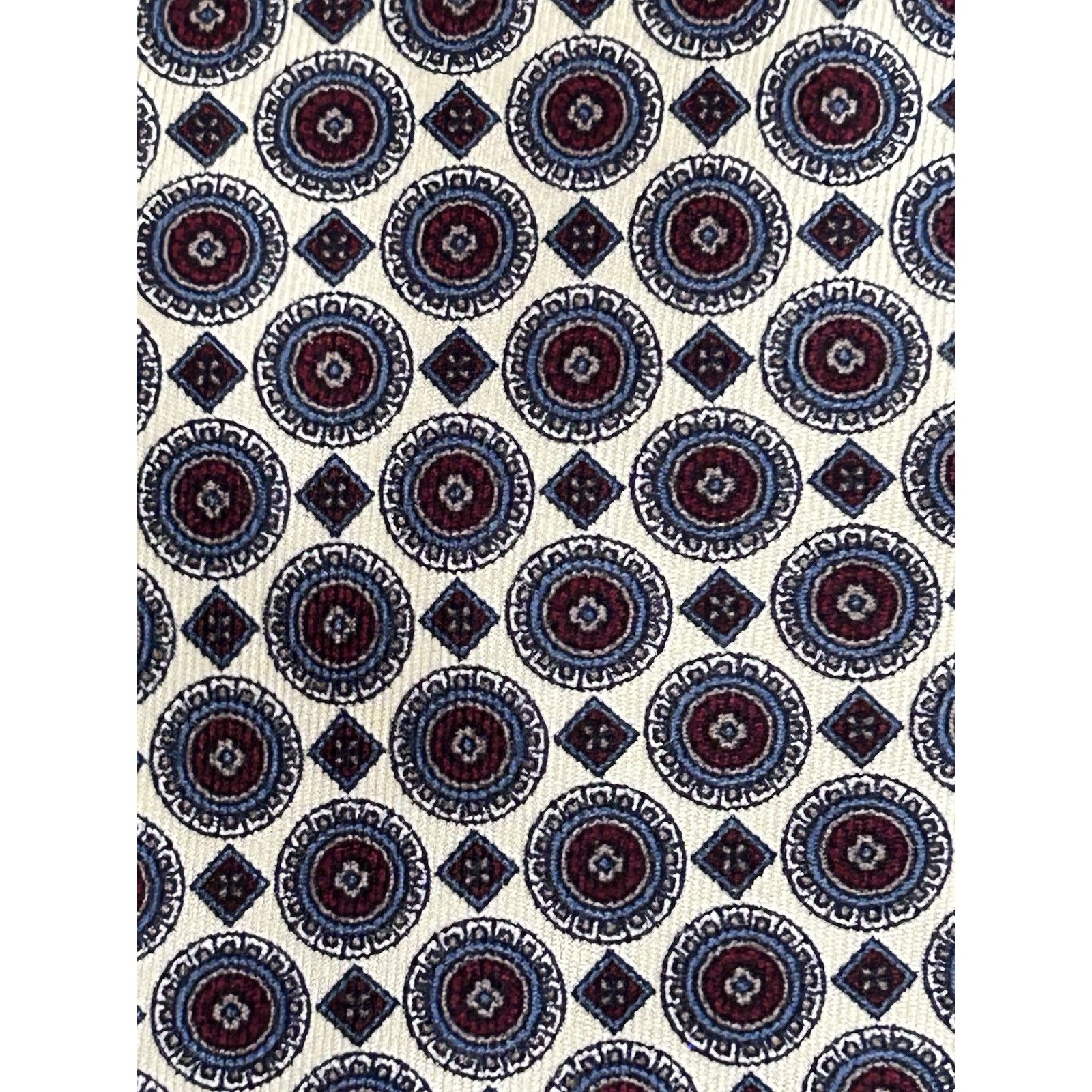 Oscar De La Renta oscar de la renta Couture Vntg Necktie Cream Burgundy Blue Size ONE SIZE - 2 Thumbnail