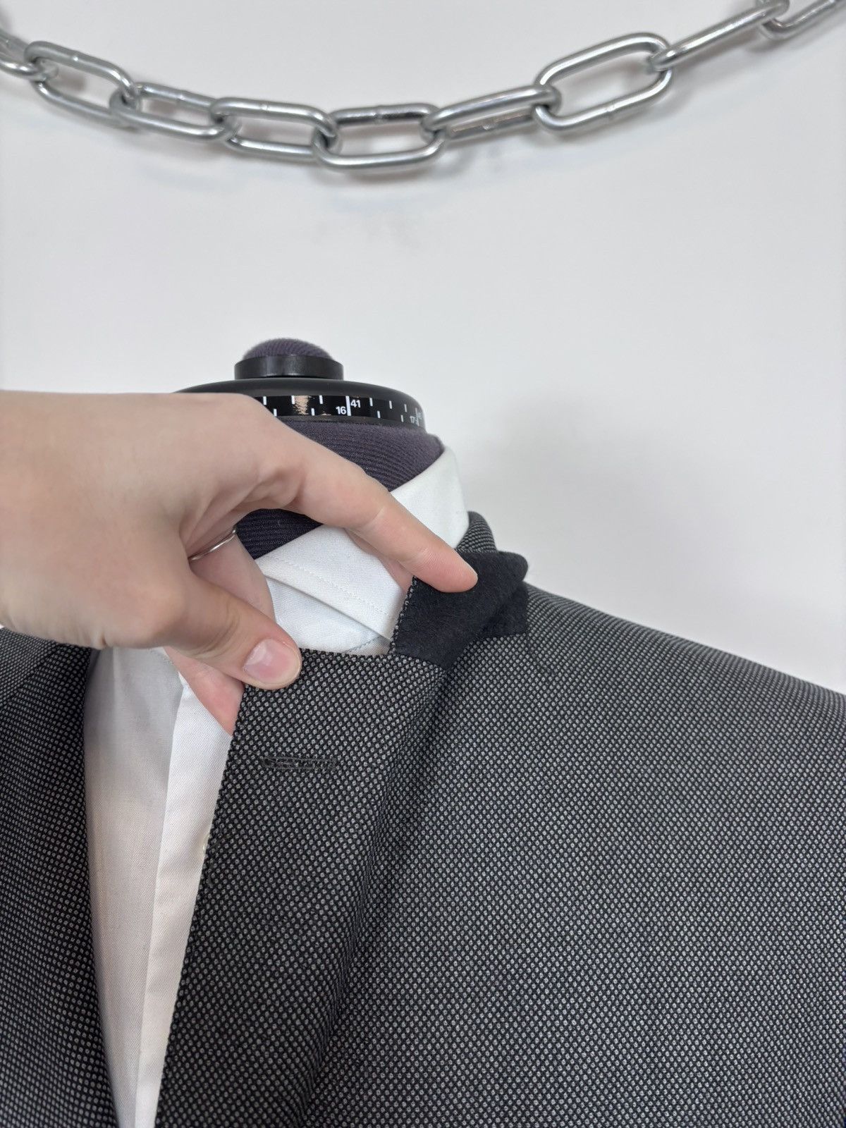 SCABAL Scabal Men’s Grey Wool Blazer Jacket 3-Buttons Classic Size 46R - 5 Thumbnail