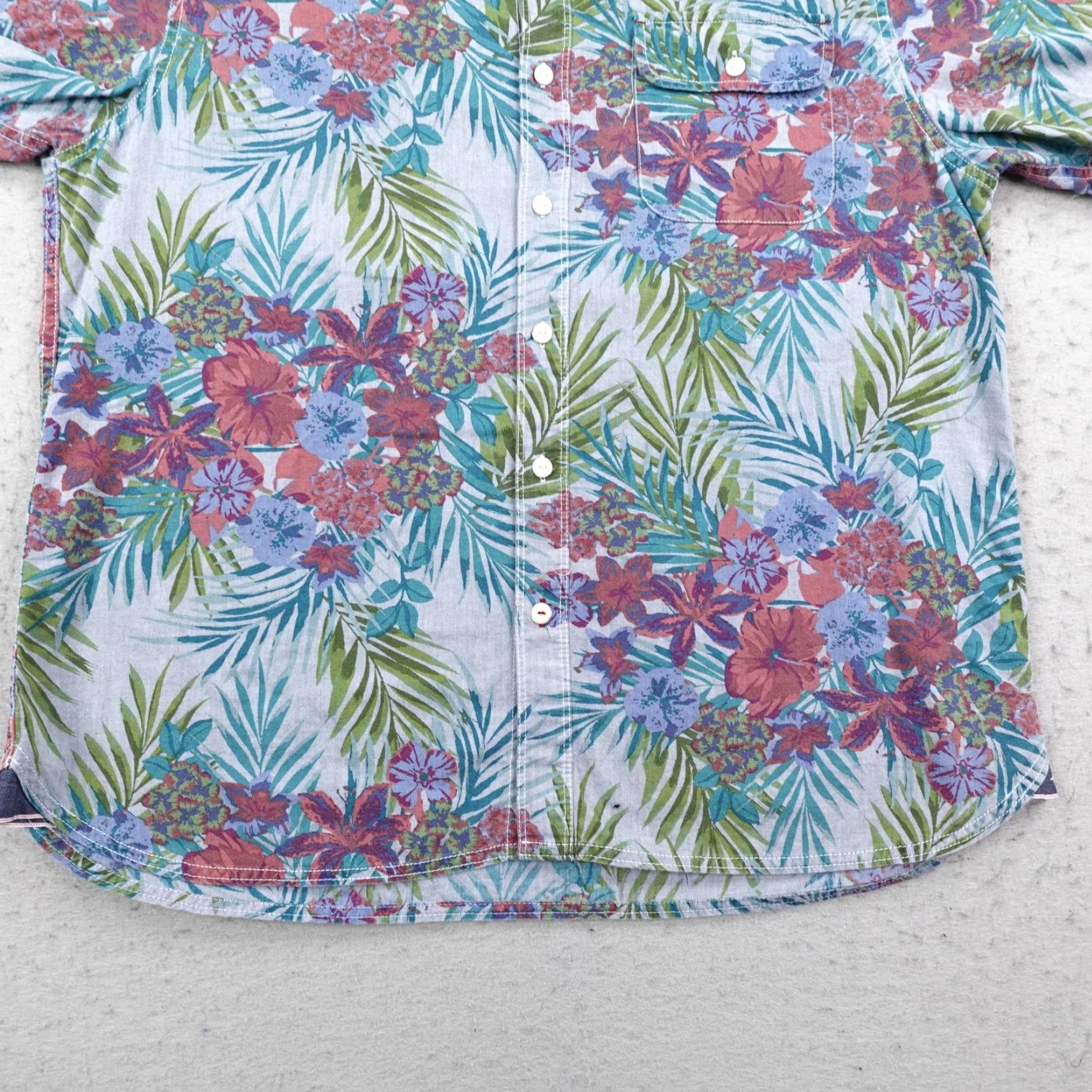 Tommy Bahama Tommy Bahama Shirt Mens Large Blue Hawaiian Aloha Floral Button-Up Camp Lounge Size US L / EU 52-54 / 3 - 4 Thumbnail