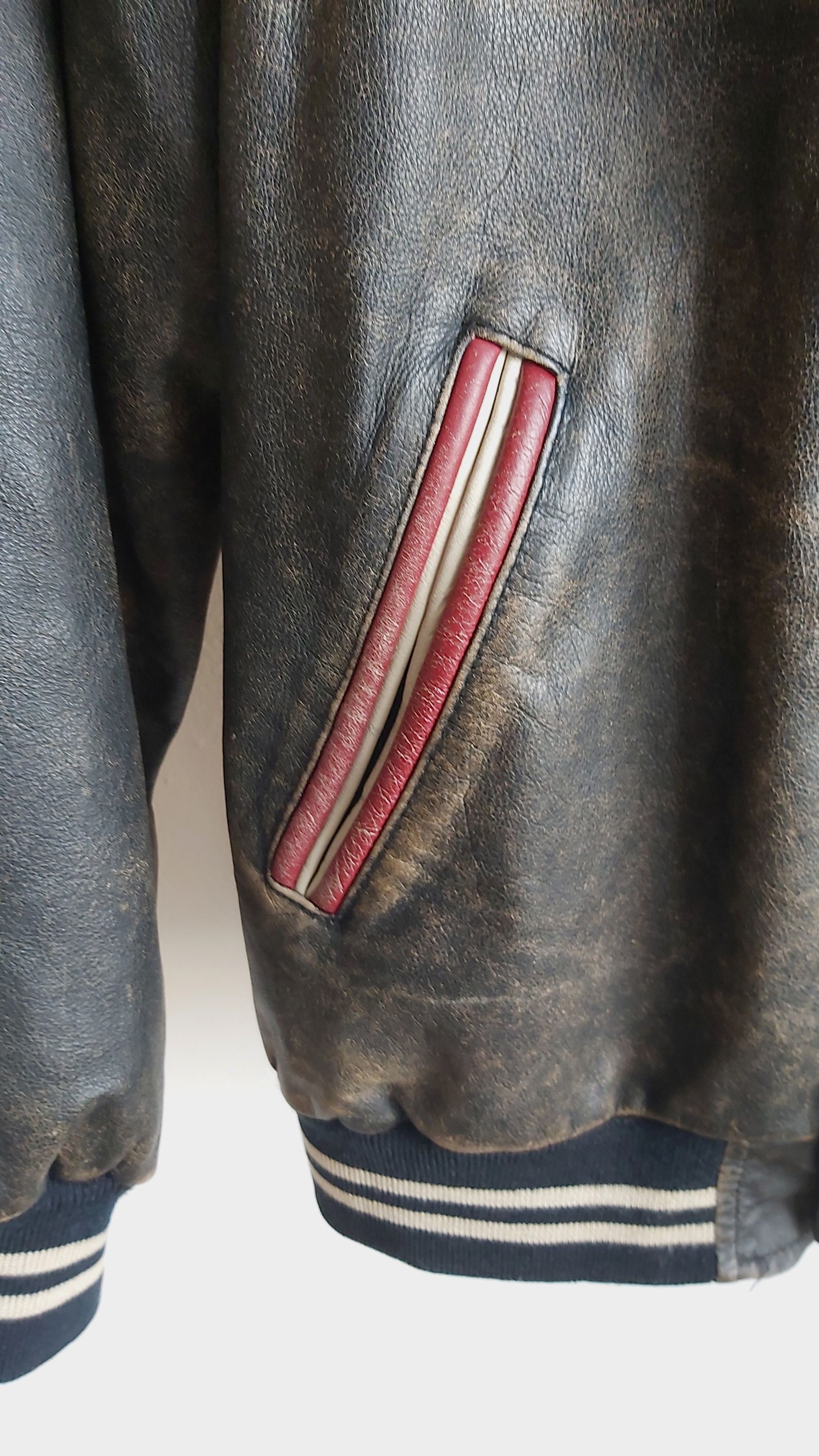 Vintage Lee Trevor Vintage USA Leather Jacket Milwaukee Chemicals Size US XL / EU 56 / 4 - 5 Thumbnail