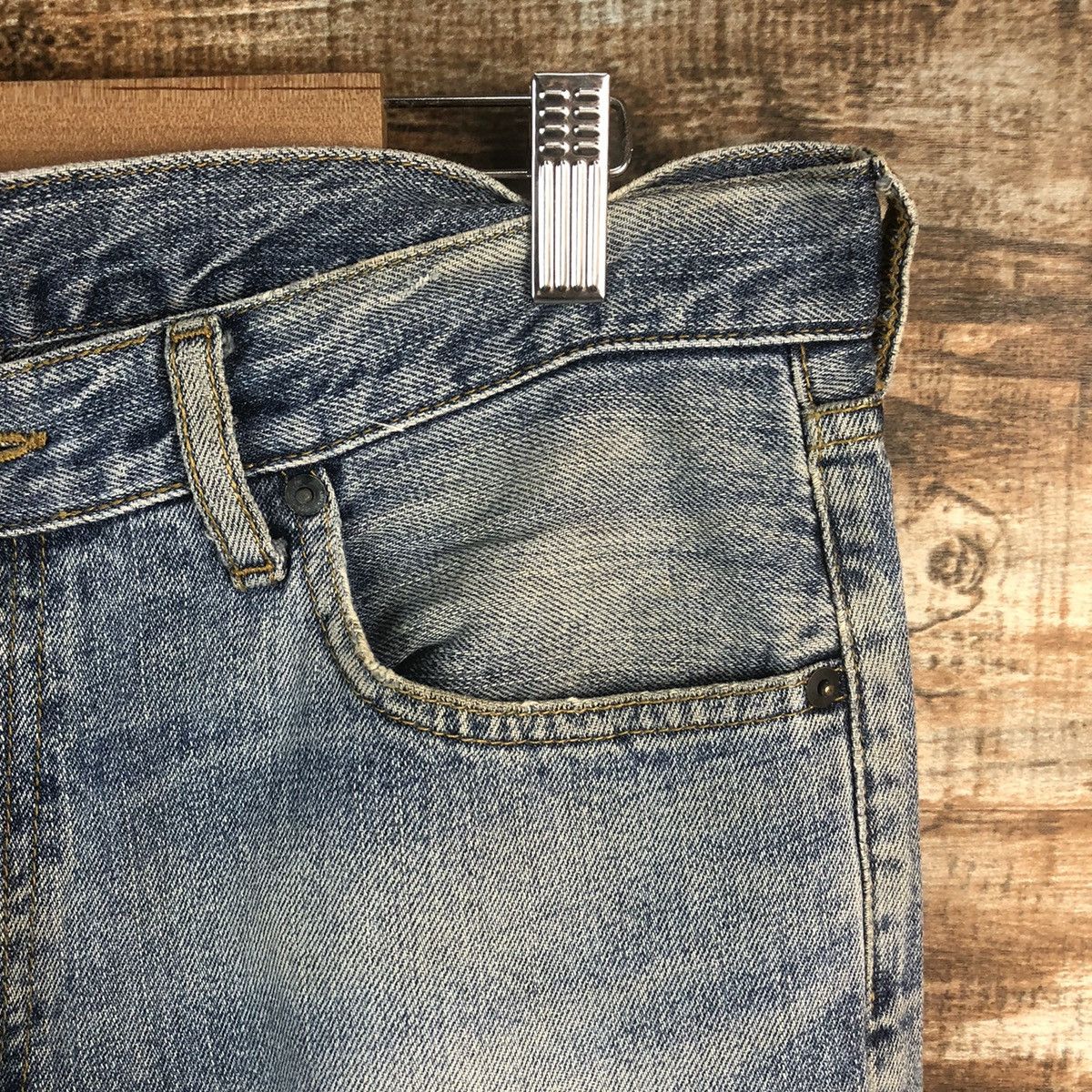 Japanese Brand DL Uniqlo Blue Distressed Denim Pants #C292 Size US 32 / EU 48 - 8 Thumbnail