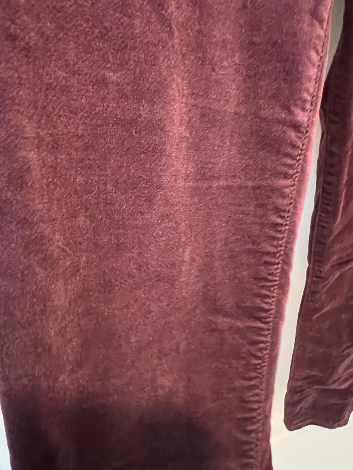 United Colors Of Benetton bebe Burgundy Velveteen Skinny Pants Size 7 Stretch USA Made Size 28" / US 6 / IT 42 - 6 Thumbnail
