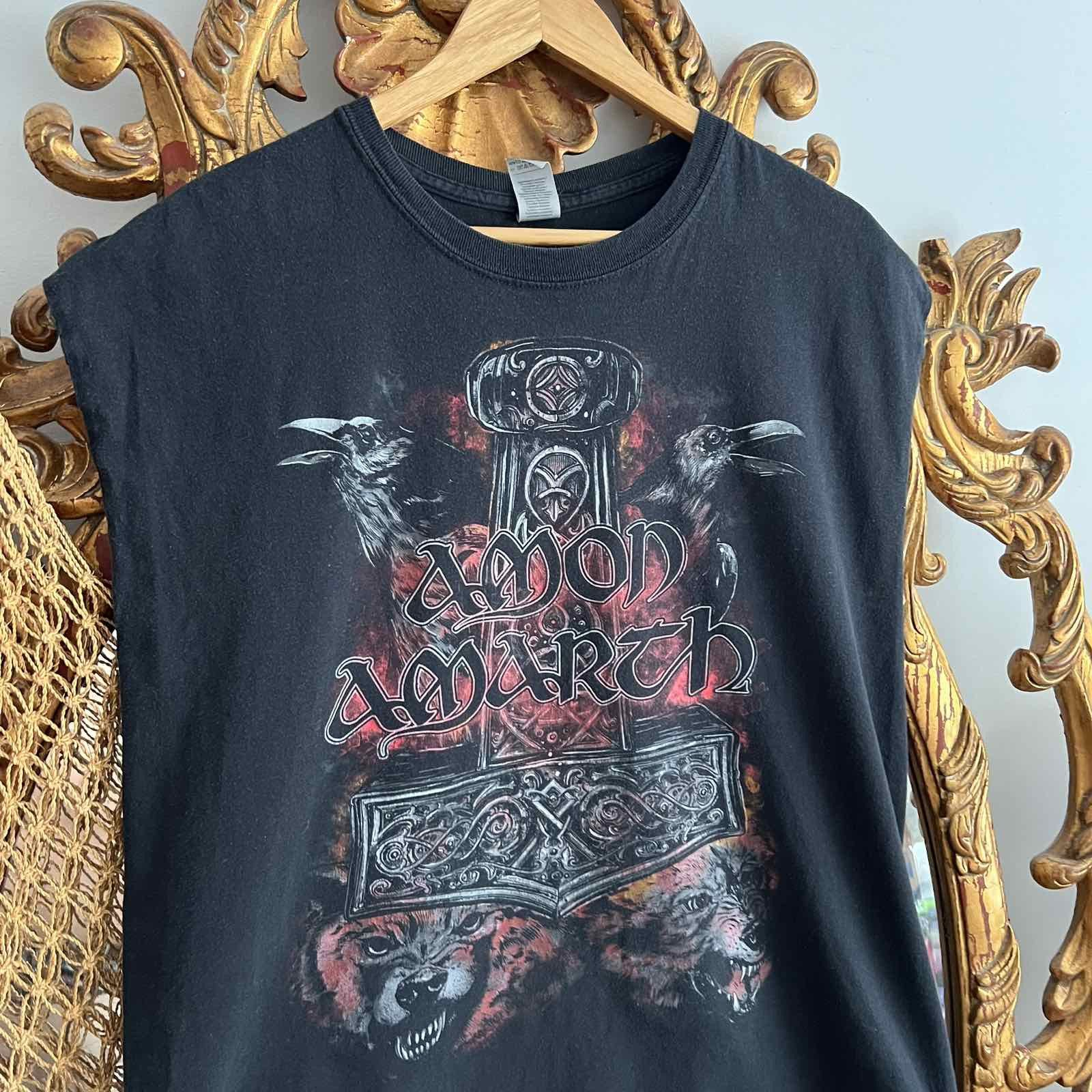 Band Tees × Vintage VINTAGE AMON AMARTH BLACK BAND TEE T-SHIRT Size US XL / EU 56 / 4 - 3 Thumbnail