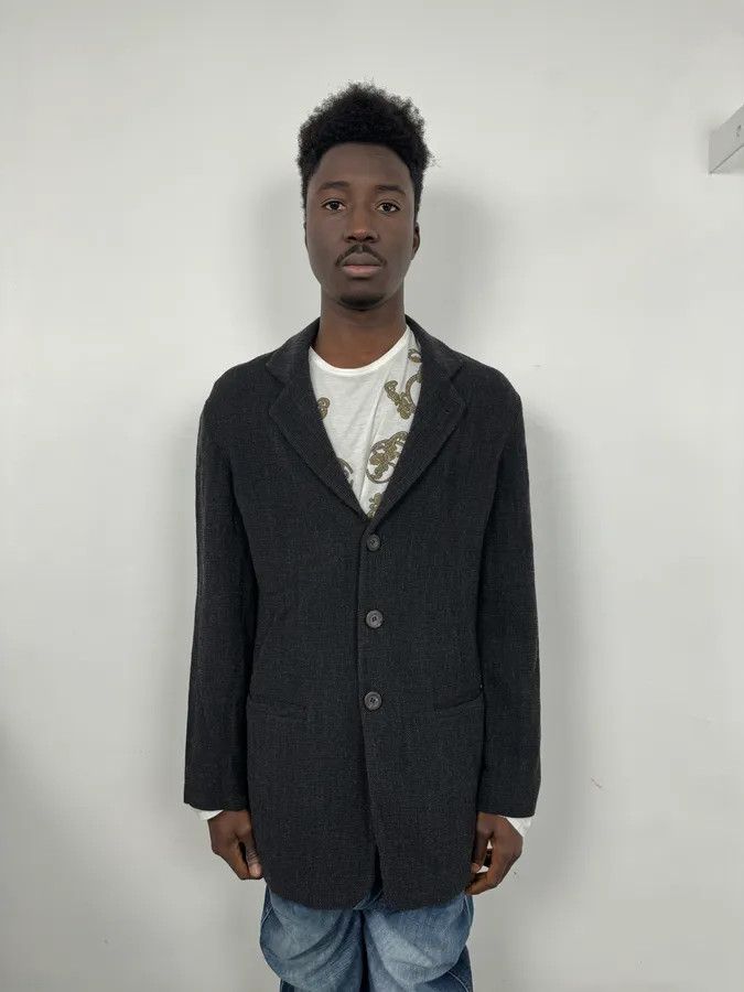 Emporio Armani FW2004 Emporio Armani Black Grey Wool Blazer Suit Jacket Size 42R - 2 Thumbnail