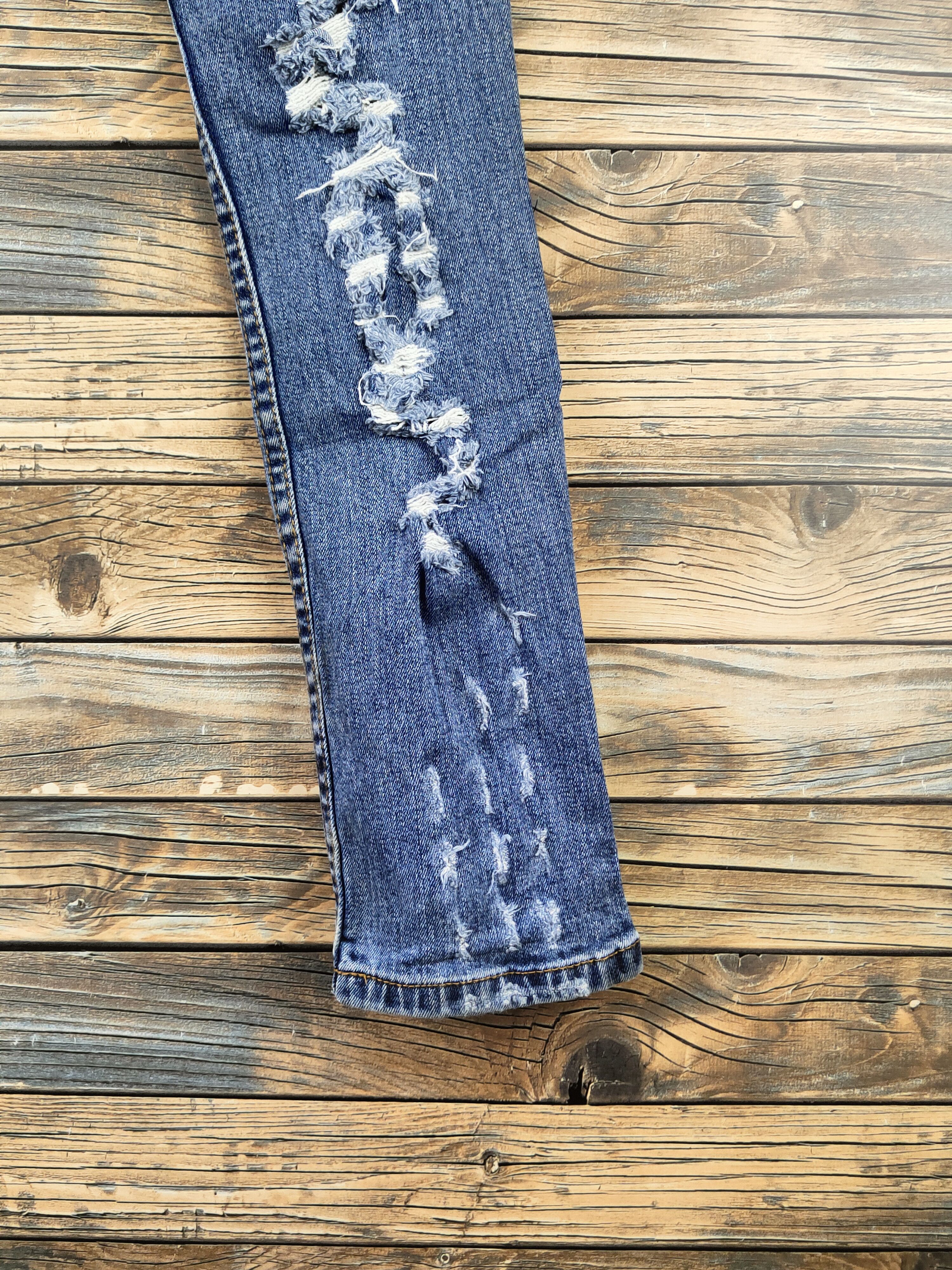 Cheap Monday DL Cheap Monday Blue Distressed Ripped Jeans #46-780 Size US 26 / EU 42 - 12 Thumbnail