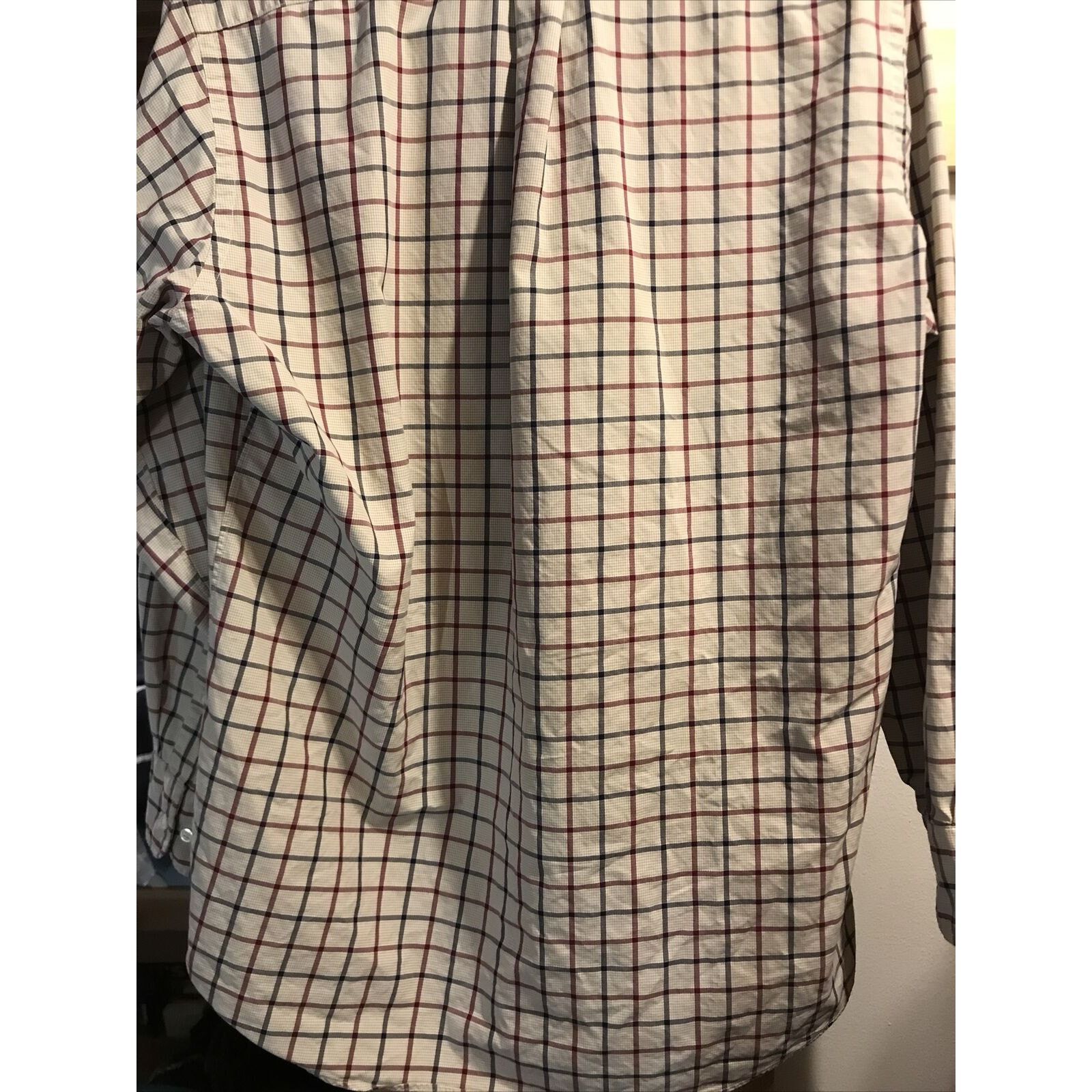 Faconnable Façonnable Men’s 14.5 Beige Red Blue Check LS Cotton Shirt Size US M / EU 48-50 / 2 - 12 Thumbnail
