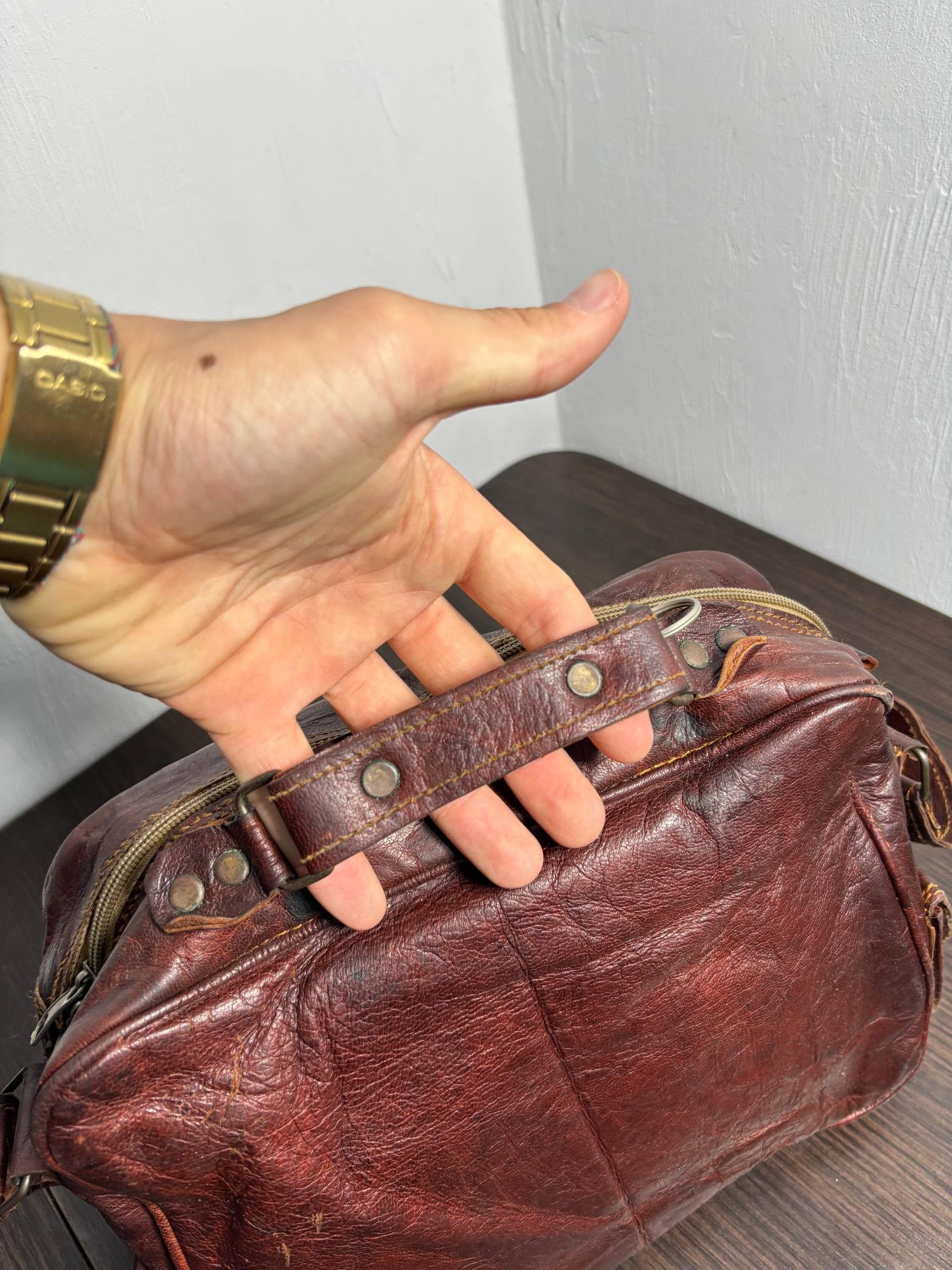 Diesel Diesel style Avant Garde Leather Distressed VTG Bag Size ONE SIZE - 13 Thumbnail