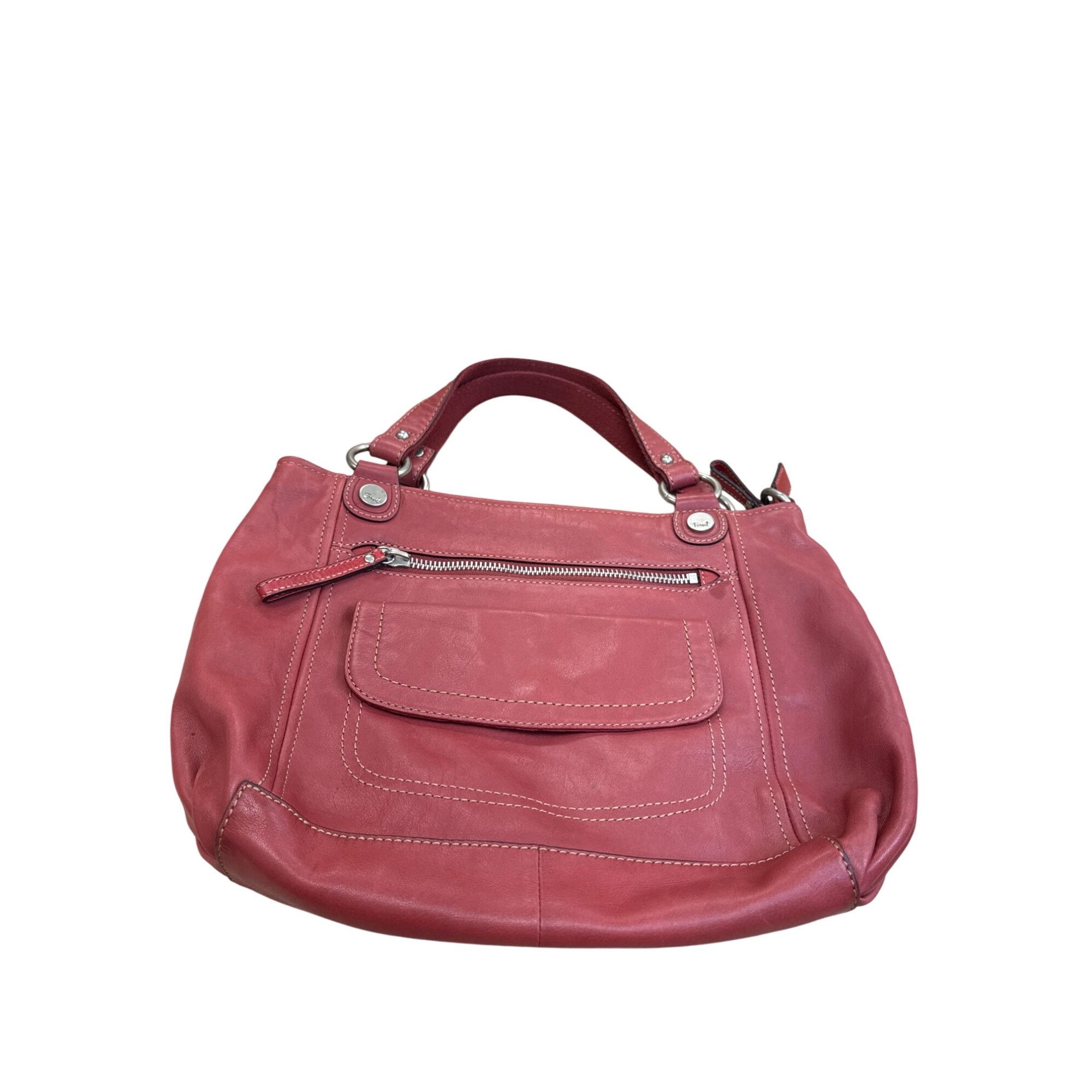 Fossil Fossil Vintage Womans Red Leather Handbag Clutch With Dual H Size ONE SIZE - 9 Thumbnail