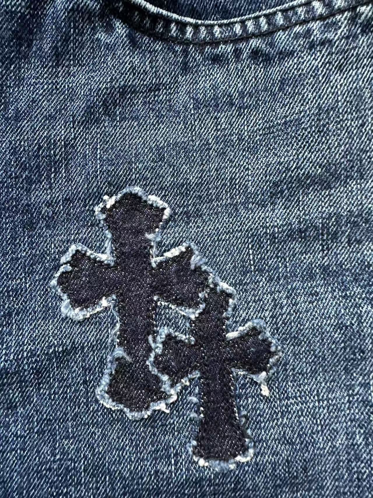 Chrome Hearts Chrome Hearts Cross Patch Denim Shorts Size 24" / US 00 / IT 34 - 4 Thumbnail