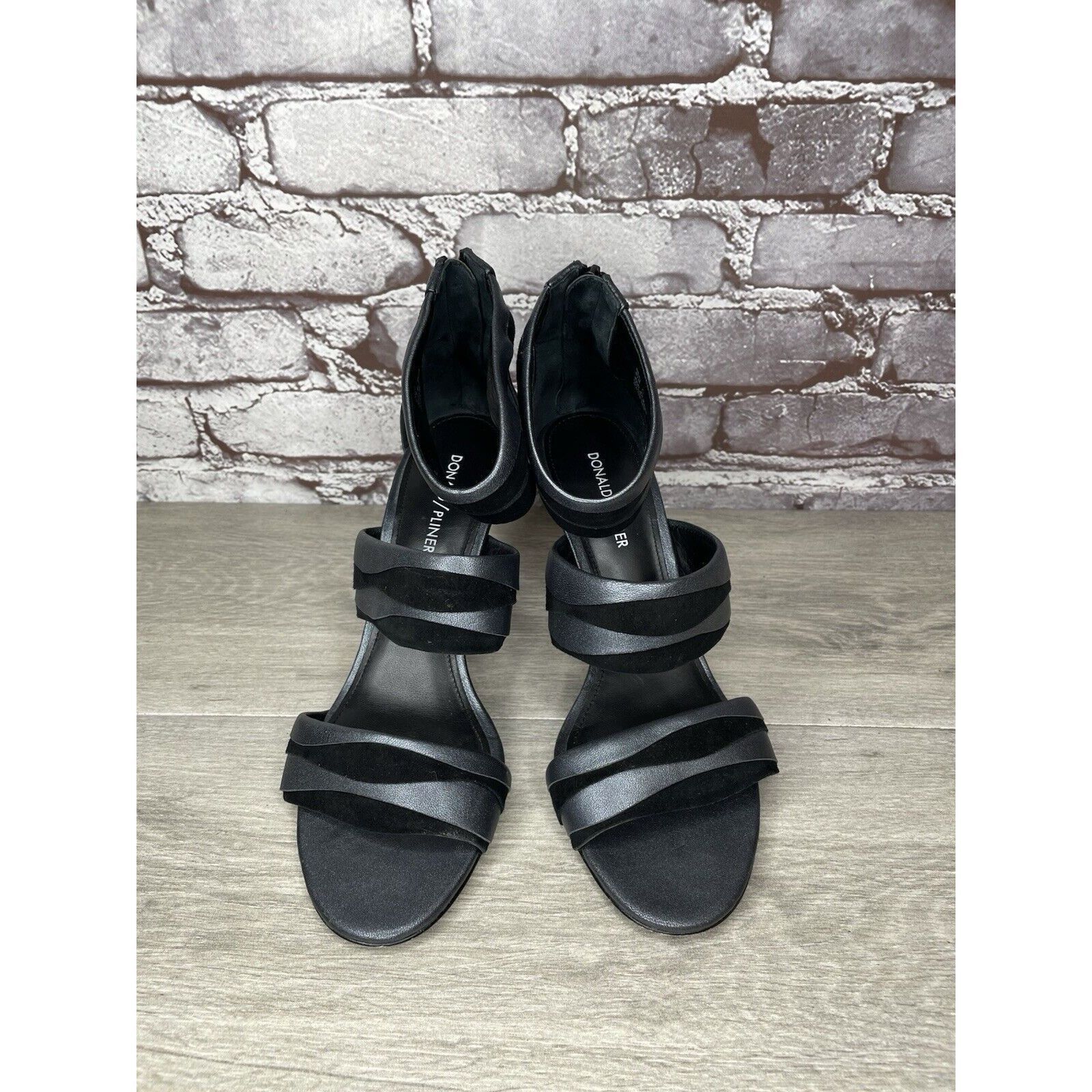 Donald Pliner Donald Pliner Neav Black Suede Shimmer Ankle Strap Heels Wom Size US 9.5 / IT 39.5 - 2 Thumbnail