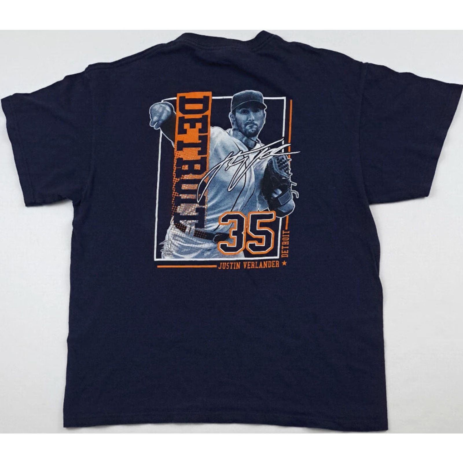 Vintage VINTAGE Detroit Tigers T-Shirt Baseball Justin Verlander 2000s Crew Neck Blue Cotton Delta Pro Weight Large Unisex Adults 90s Theme Shirt Men Womens Size US L / EU 52-54 / 3 - 5 Thumbnail