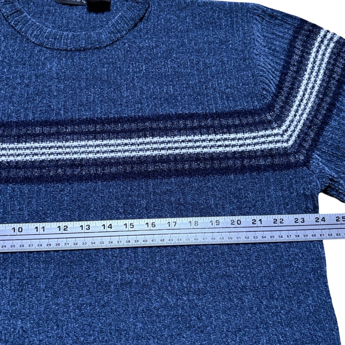 George Vintage Y2K George Striped Ribbed Fuzzy Sweatshirt Men's L Size US L / EU 52-54 / 3 - 3 Thumbnail
