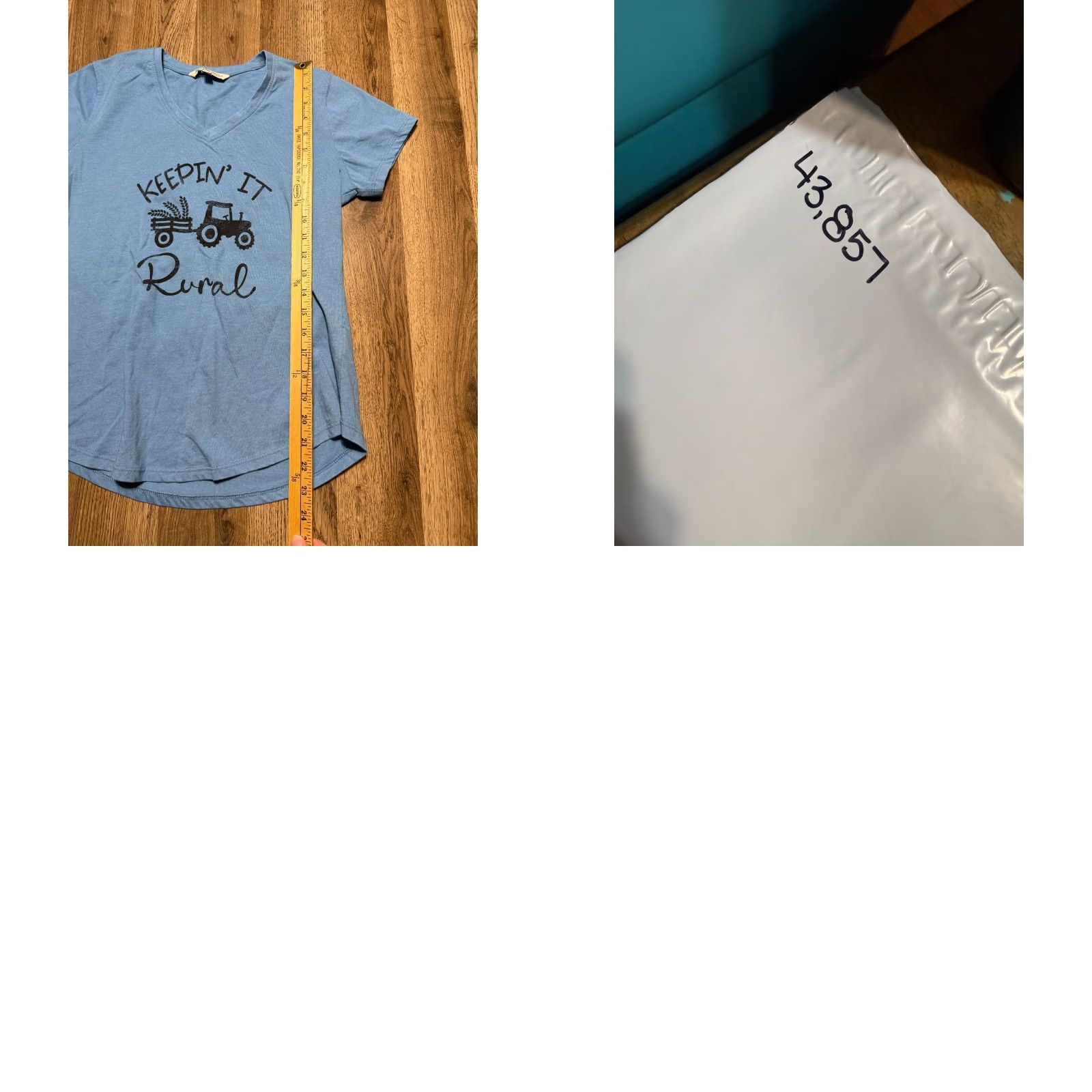 Vintage Heritage Charm Shirts Women's Size Medium Blue V-Neck "Keepin' It Rural" Tractor Womens Size M / US 6-8 / IT 42-44 - 8 Thumbnail