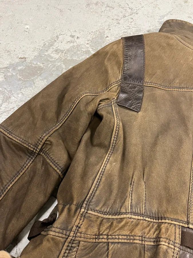Marithe + Francois Girbaud 2000s Marithé + François Girbaud Fur Brown Leather Jacket Size US XS / EU 42 / 0 - 12 Thumbnail