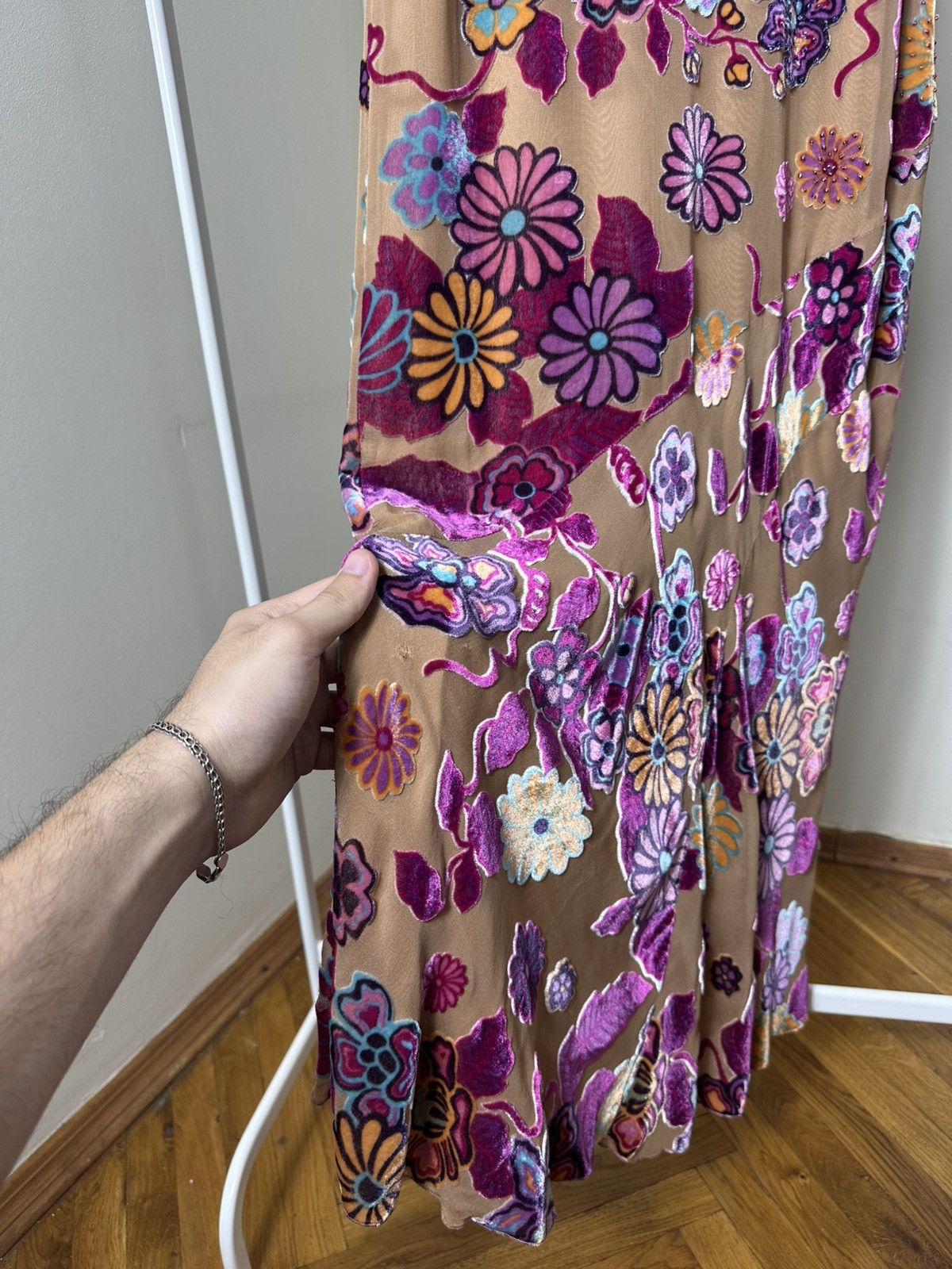 Marella Marella Vintage Midi Dress Beaded Embroidered Floral Kimono Size S / US 4 / IT 40 - 19 Thumbnail