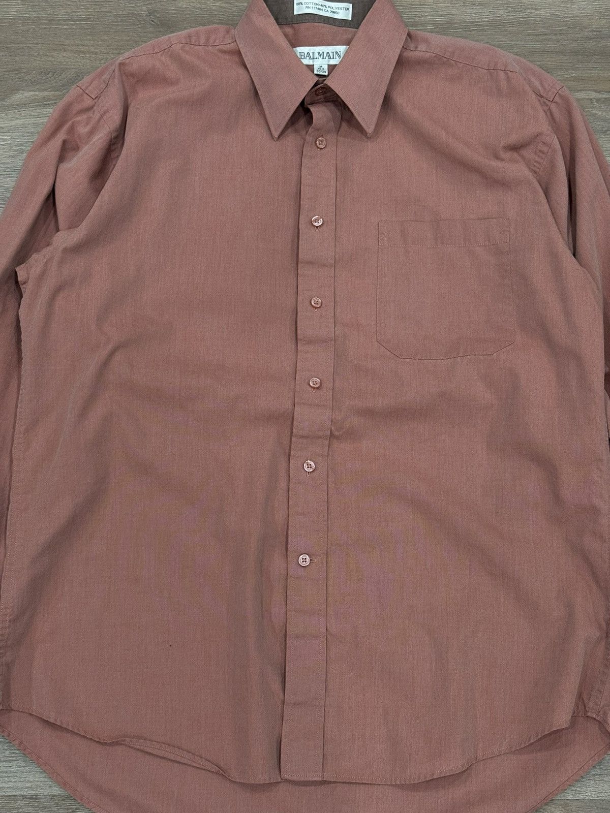 Balmain Balmain Paris Button Up Shirt – Dusty Rose Size US M / EU 48-50 / 2 - 7 Thumbnail