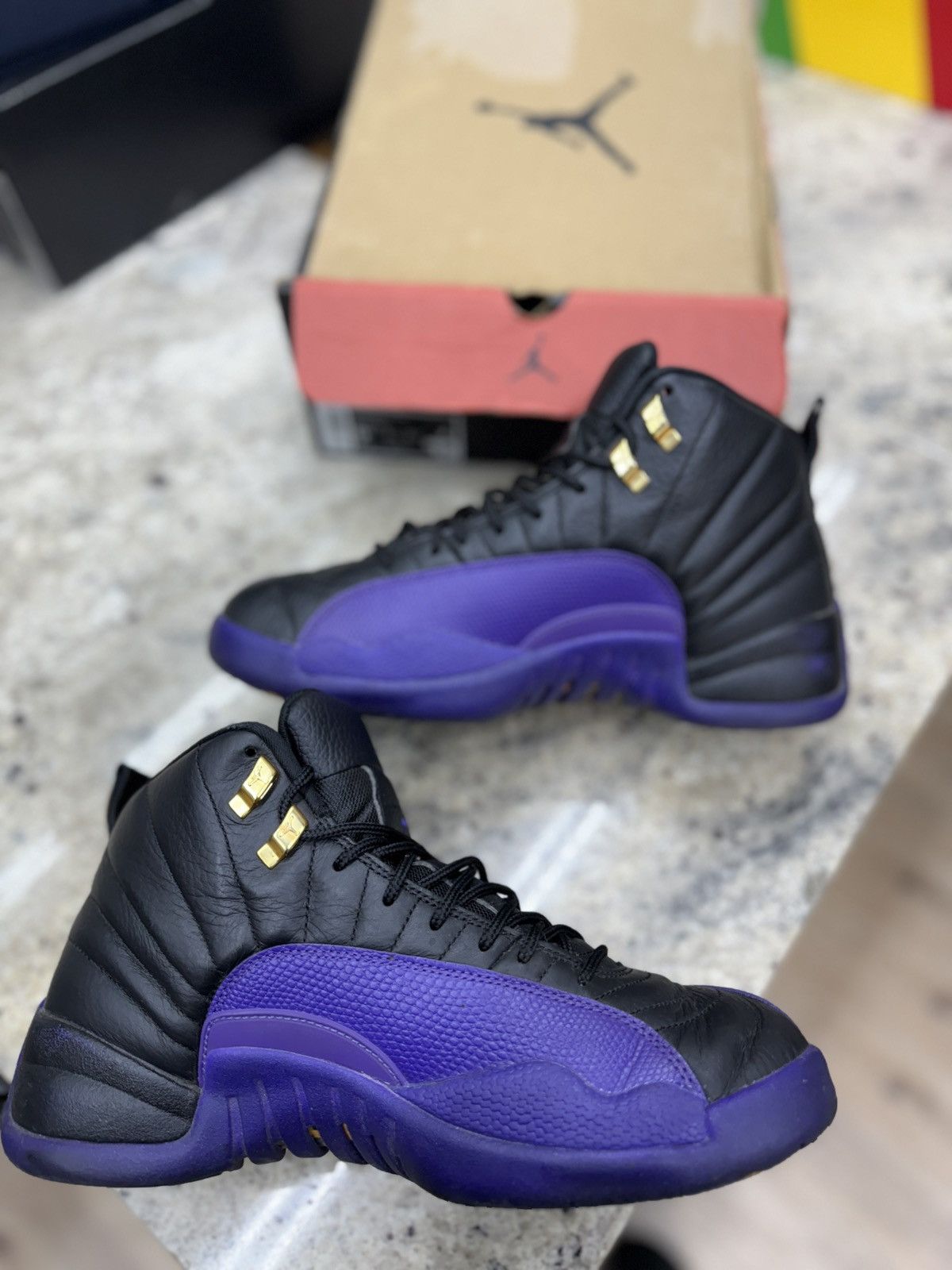 Jordan Brand Air Jordan 12 Retro Black/Field Purple Size US 9.5 / EU 42-43 - 2 Thumbnail