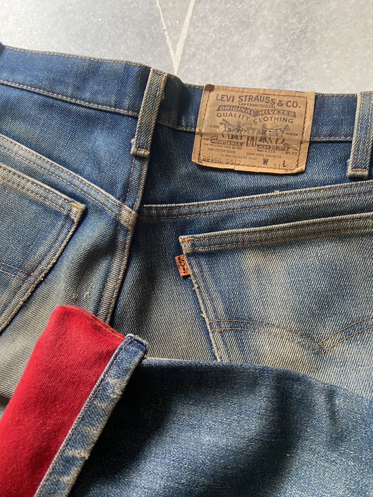 Levi's Vintage Levis 2517 Orange Tab Jeans Flannel Lined Insulated Size US 31 - 9 Thumbnail