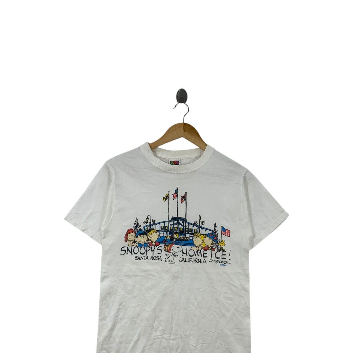Vintage Vintage 90’ SNOOPY’S HOME ICE Rink Cartoon Peanuts Tee Shirt Size S / US 4 / IT 40 - 2 Thumbnail