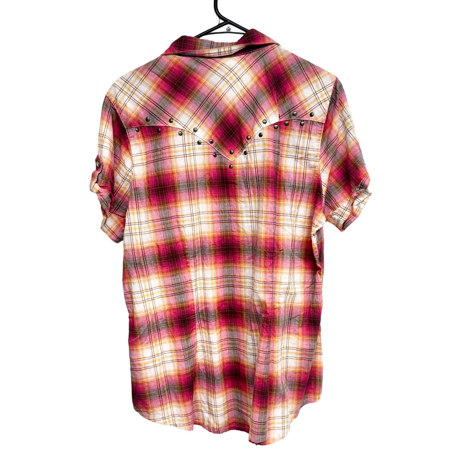 Wrangler Wrangler Plaid Pearl Snap Button Up Short Sleeve Size L Size L / US 10 / IT 46 - 3 Thumbnail