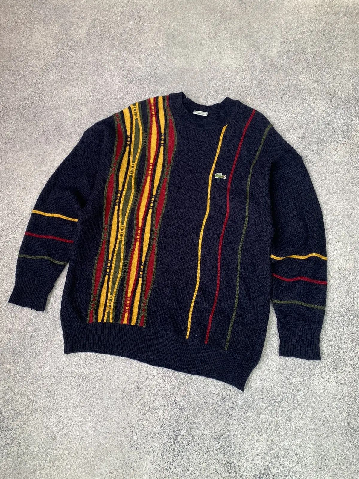 Lacoste × Vintage Vintage Lacoste Coogi Style Sweater Size US L / EU 52-54 / 3 - 3 Thumbnail