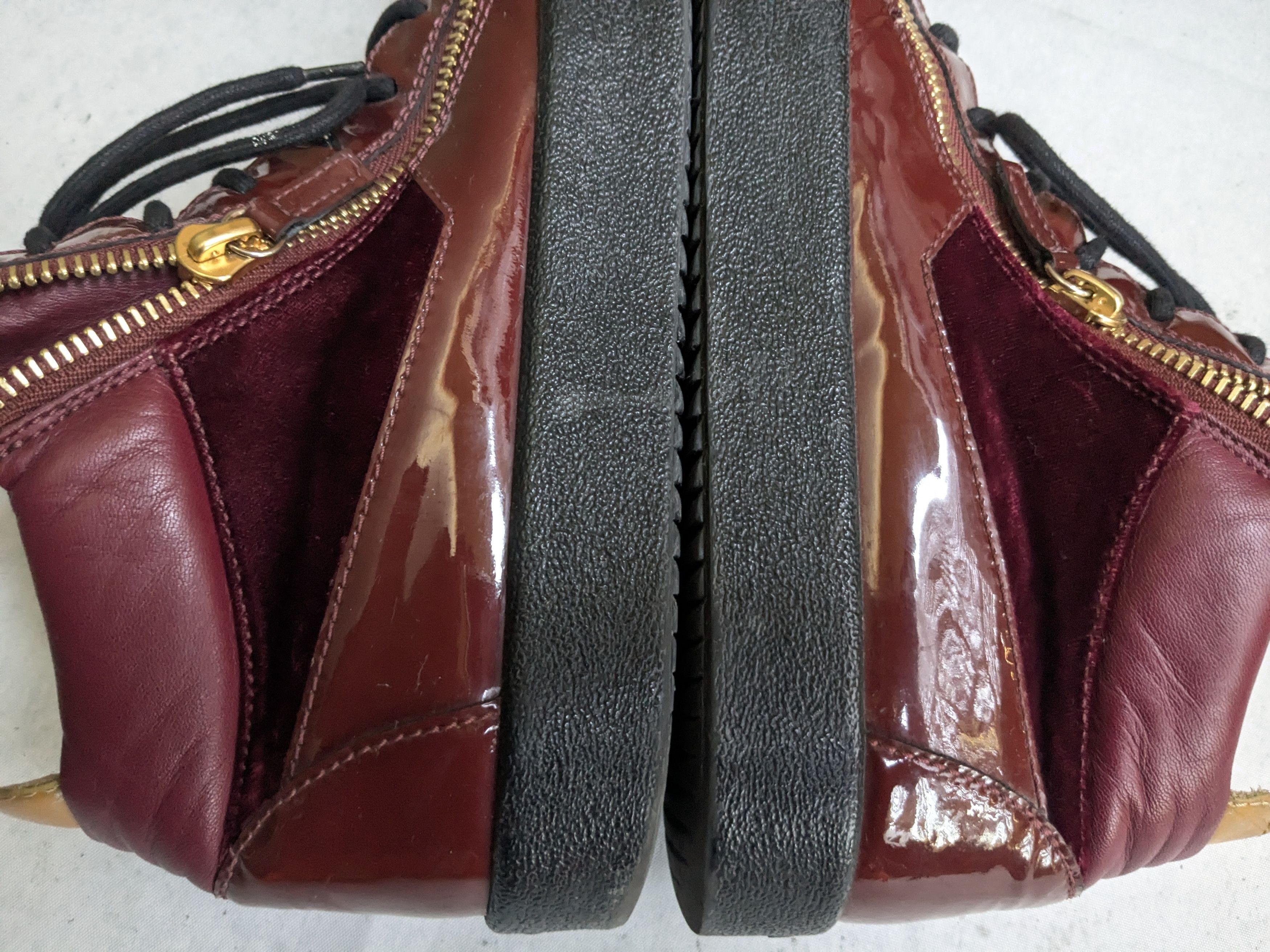 Giuseppe Zanotti Giuseppe Zanotti Sneakers 11 44 Burgundy Velvet High Gold Size US 11 / EU 44 - 9 Thumbnail