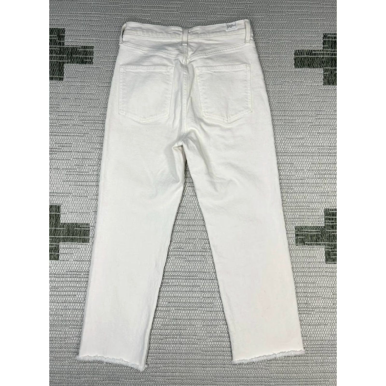 Denime Frank And Eileen Monaghan Mom Jeans Womens 28 White Denim Logo Grayed Hem 28x24 Vintage No 5-Pocket Jeans Size 28" / US 6 / IT 42 - 2 Thumbnail