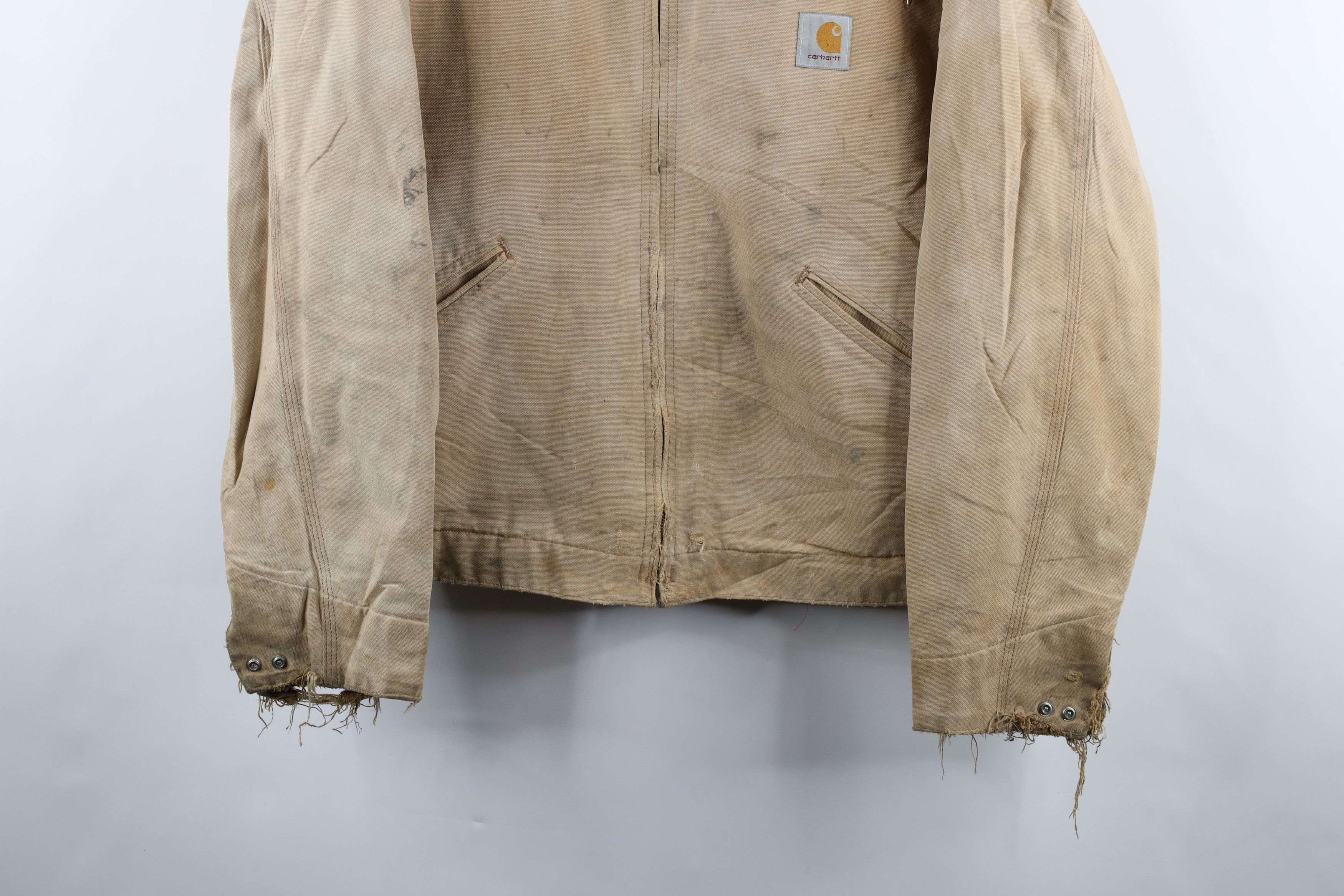 Carhartt × Vintage Vintage 90s Carhartt Quilted Detroit Jacket Duck Brown USA Size US L / EU 52-54 / 3 - 3 Thumbnail