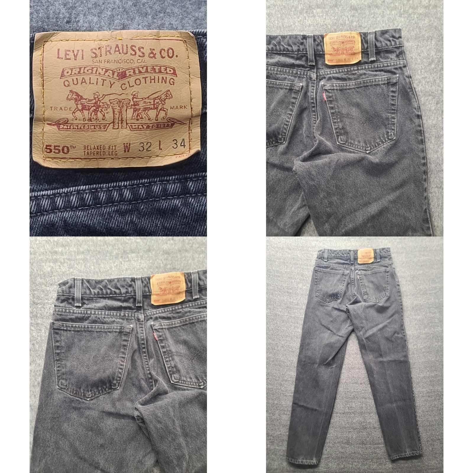 Levi's VINTAGE Levi's 550 Jeans Mens 32x34 Regular Fit Tapered USA Made 90s Grunge Rock Black Denim Jeans Size US 32 / EU 48 - 9 Thumbnail