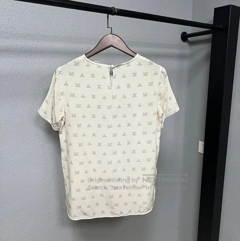 Max Mara MaxMara Cream Cotton Blend T-Shirt . Size M / US 6-8 / IT 42-44 - 2 Thumbnail