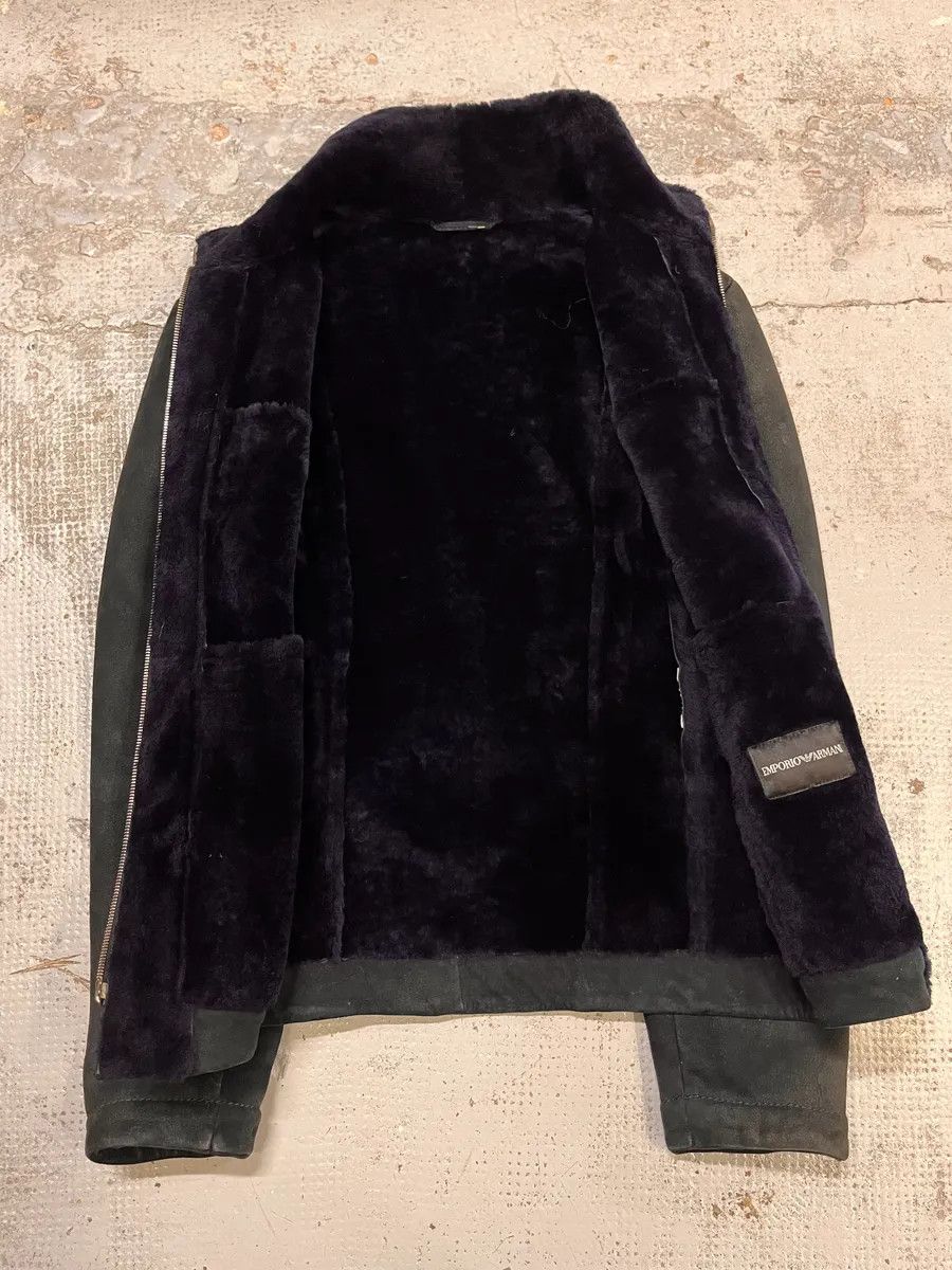 Emporio Armani 2010s Emporio Armani Black Shearling Avanat-Garde Leather Jacket Size US M / EU 48-50 / 2 - 8 Thumbnail