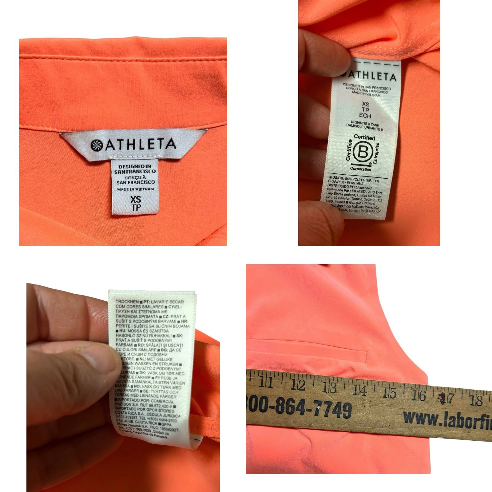 Athleta Athleta Everlasting Tank Womens XS Orange Sleeveless Button-Up Relaxed Stretch Casual Athleisure Shirt Boys? No Size XS / US 0-2 / IT 36-38 - 9 Thumbnail