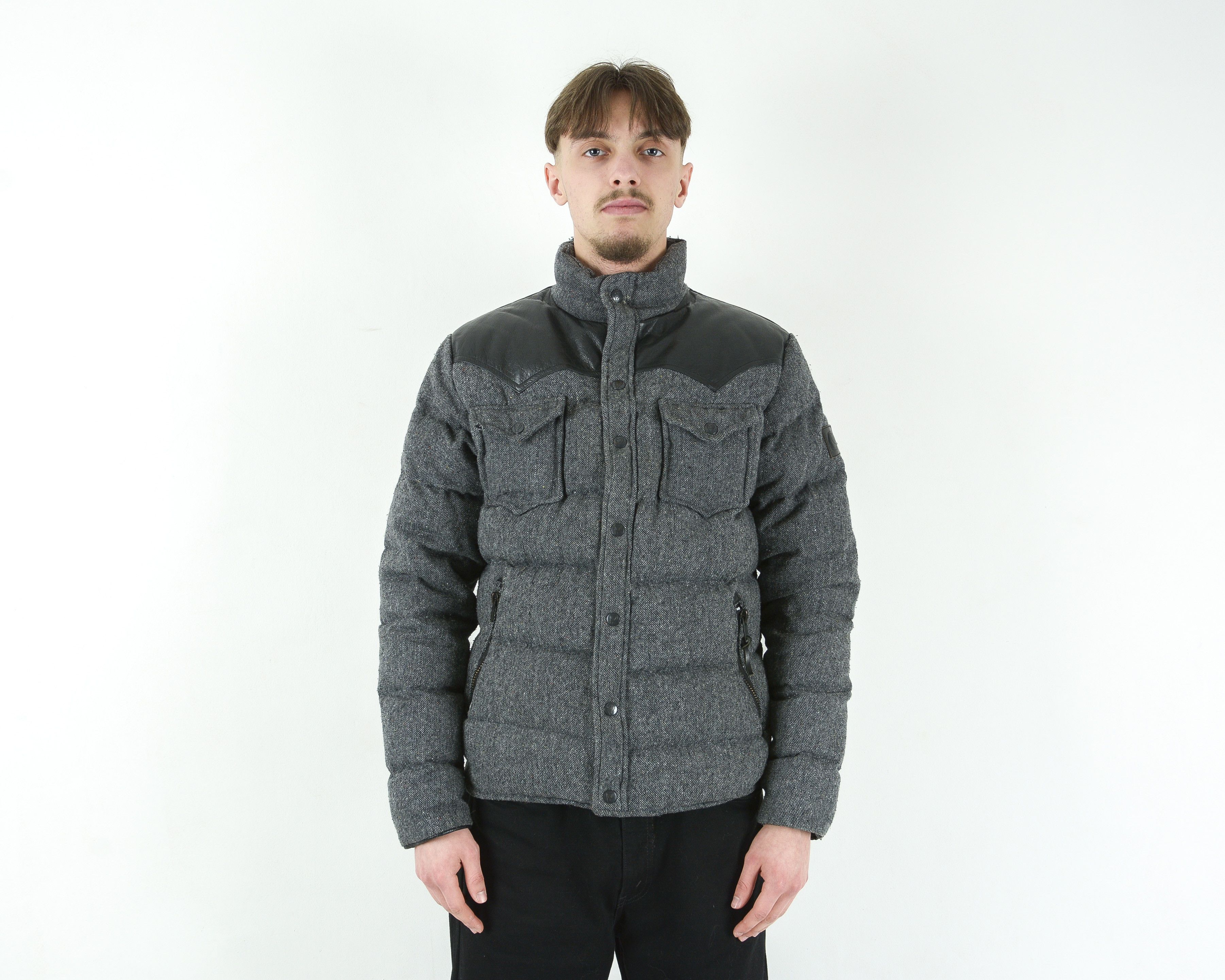 image of Penfield x Trailwear By Penfield Stapleton Men's S Wool Leather Shell Down Insulation in Grey (Size