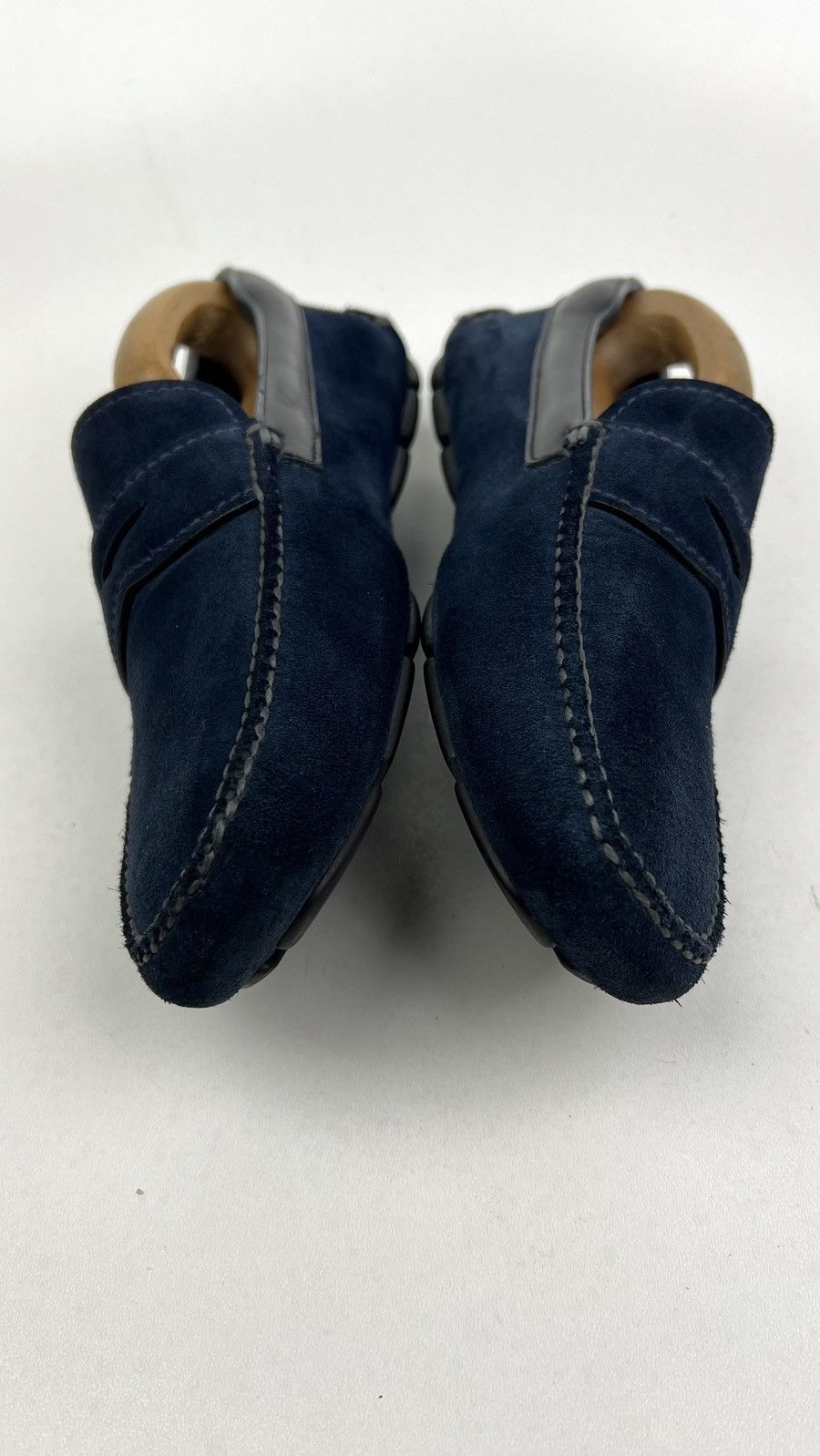 Prada PRADA Loafers Suede Penny Shoes Logo Dark Blue Men’s 2DD116 Size US 8 / EU 41 - 6 Thumbnail