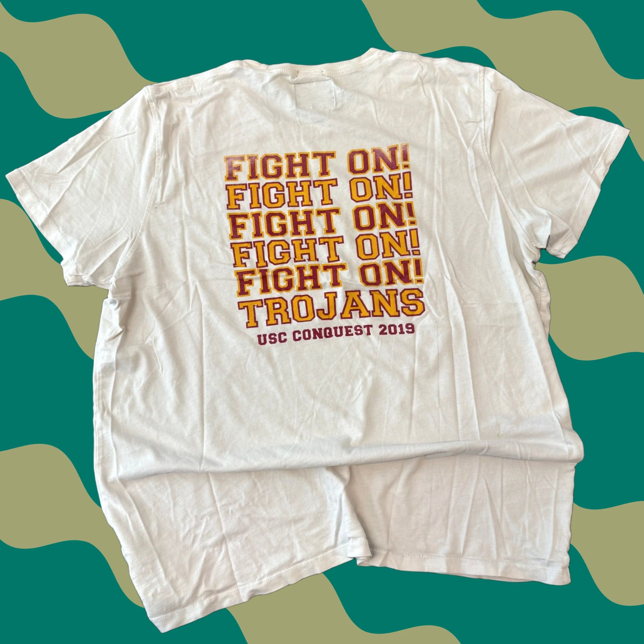 Abercrombie & Fitch VINTAGE Abercrombie & Fitch USC Trojans Fight On White Graphic Tee XL Women Size XL / US 12-14 / IT 48-50 - 1 Thumbnail