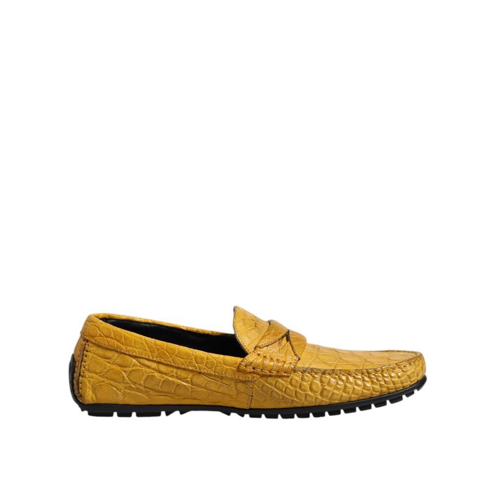 Dolce & Gabbana Dolce & Gabbana Yellow Exotic Leather Loafers Slip On Shoes Size US 8 / EU 41 - 1 Thumbnail