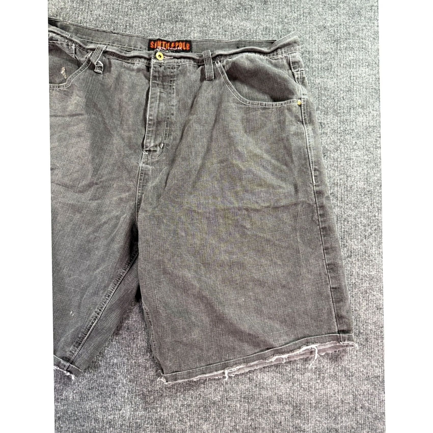 Southpole Southpole Metal Thunder Denim Shorts Mens Size 48 Gray Baggy Raw Hem Y2K Streetwear Size US 32 / EU 48 - 3 Thumbnail