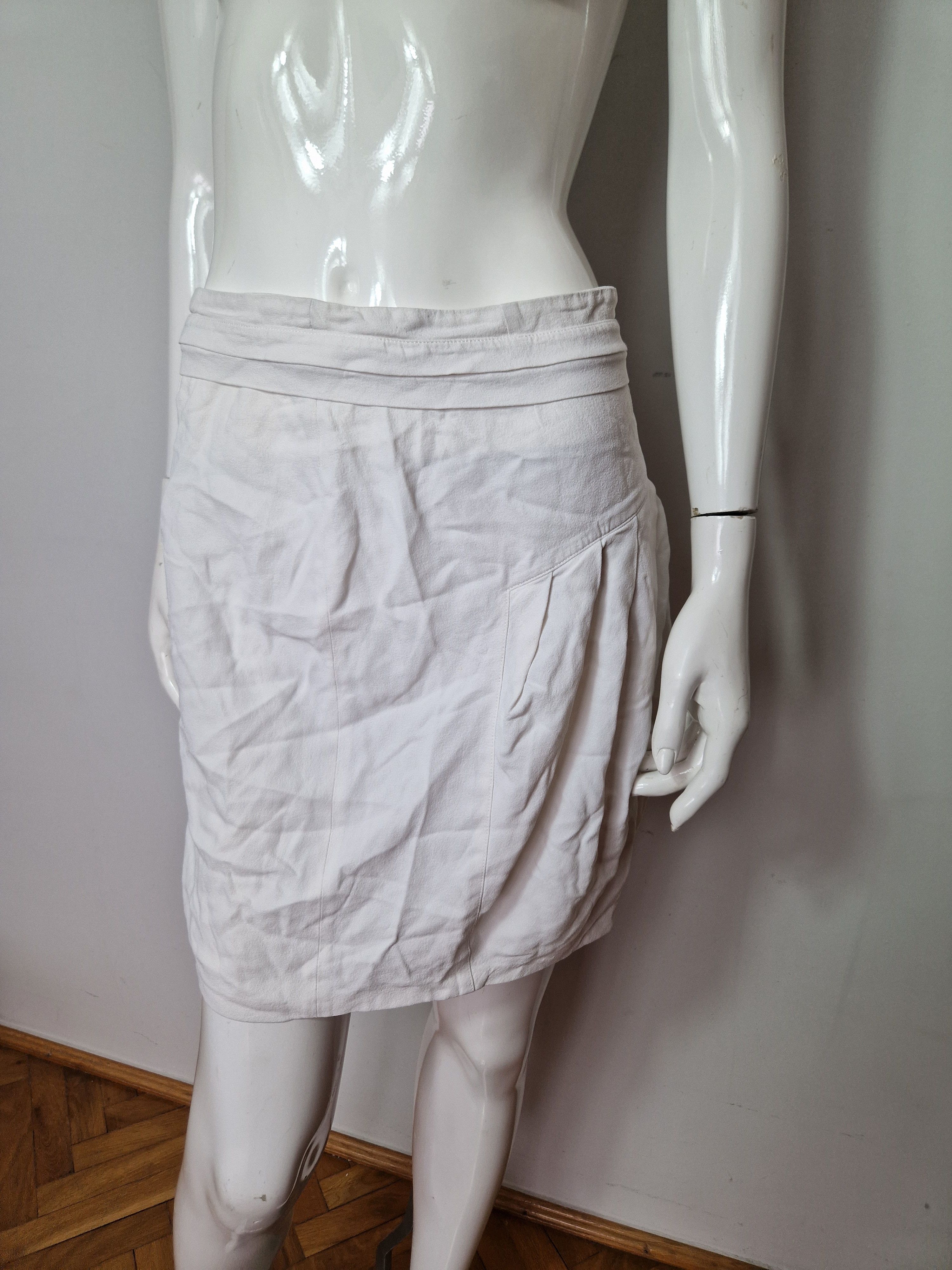 Dior Dior 100% silk white mini skirt Size 26" / US 2 / IT 38 - 2 Thumbnail
