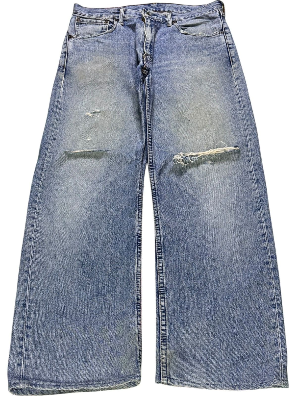 LVC × Levi's × Levi's Vintage Clothing Vintage 90s Levis 503 Mud Wash Distressed Ripped Baggy Jeans Size US 32 / EU 48 - 1 Thumbnail