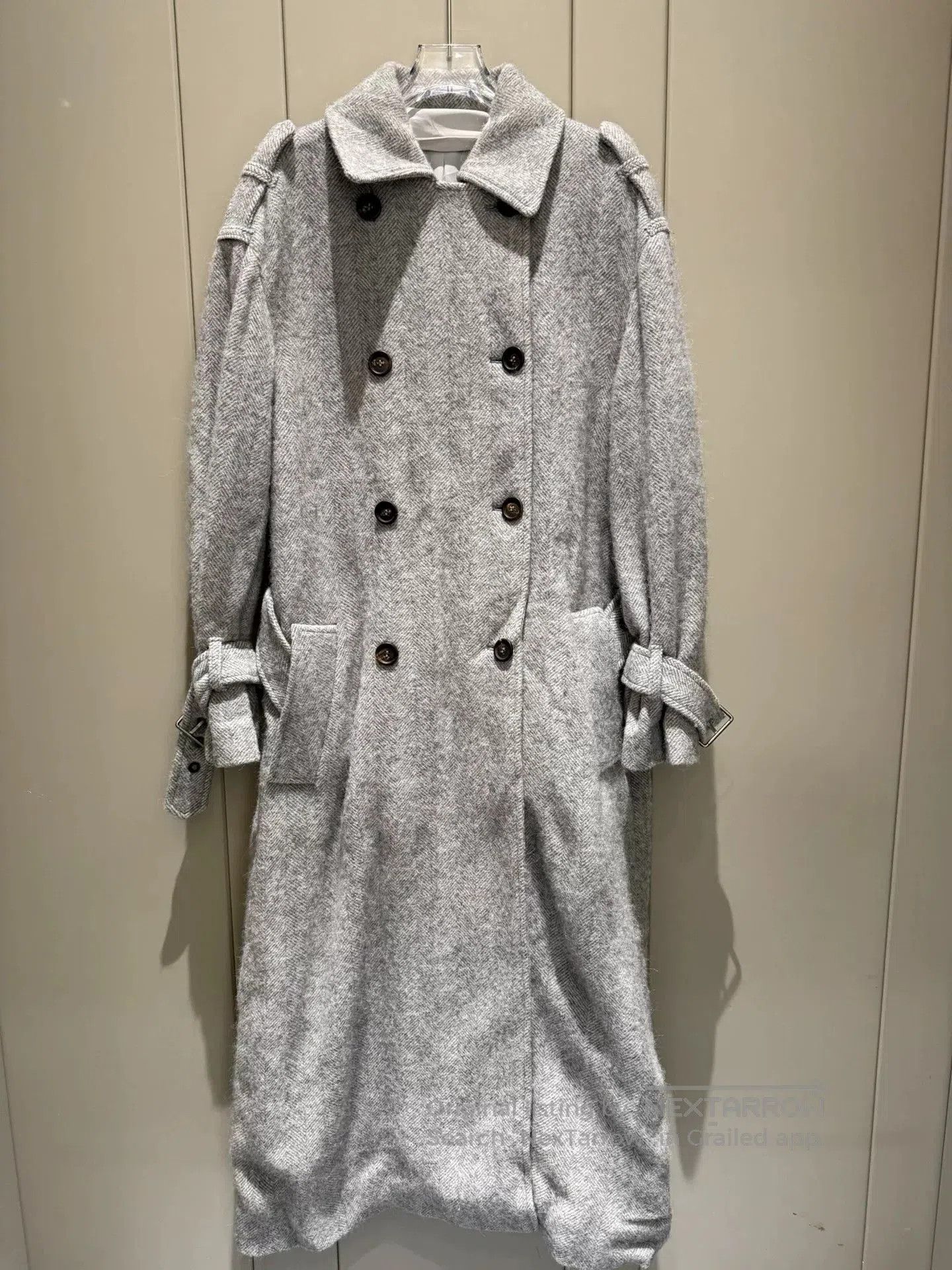 Brunello Cucinelli Brunello Cucinelli Gray Herringbone Wool Coat. Size US XXS / EU 40 - 3 Thumbnail