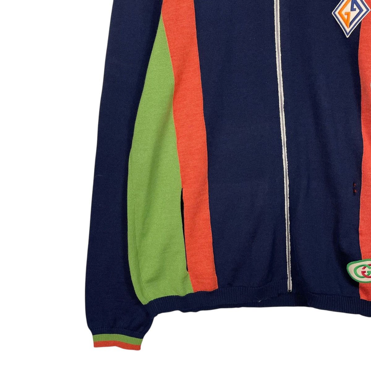 Gucci Gucci Logo-Appliquéd Striped Wool Zip-Up Sweater Jacket Size US L / EU 52-54 / 3 - 3 Thumbnail