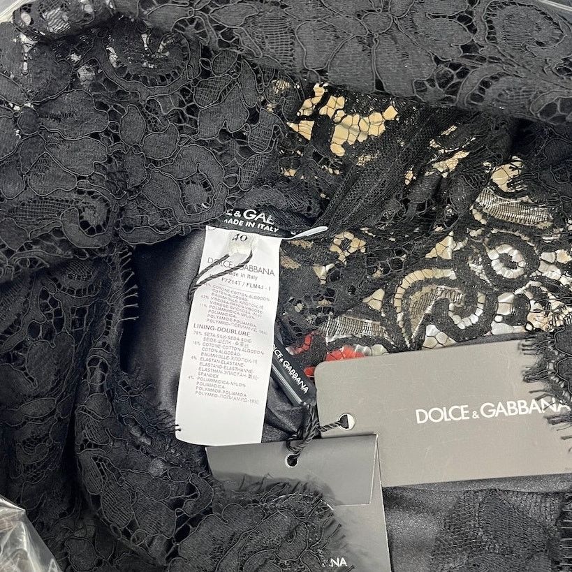 Dolce & Gabbana NWT Dolce & Gabbana Black Lace 3/4 Sleeve Top Blouse IT 40 S Size S / US 4 / IT 40 - 7 Thumbnail