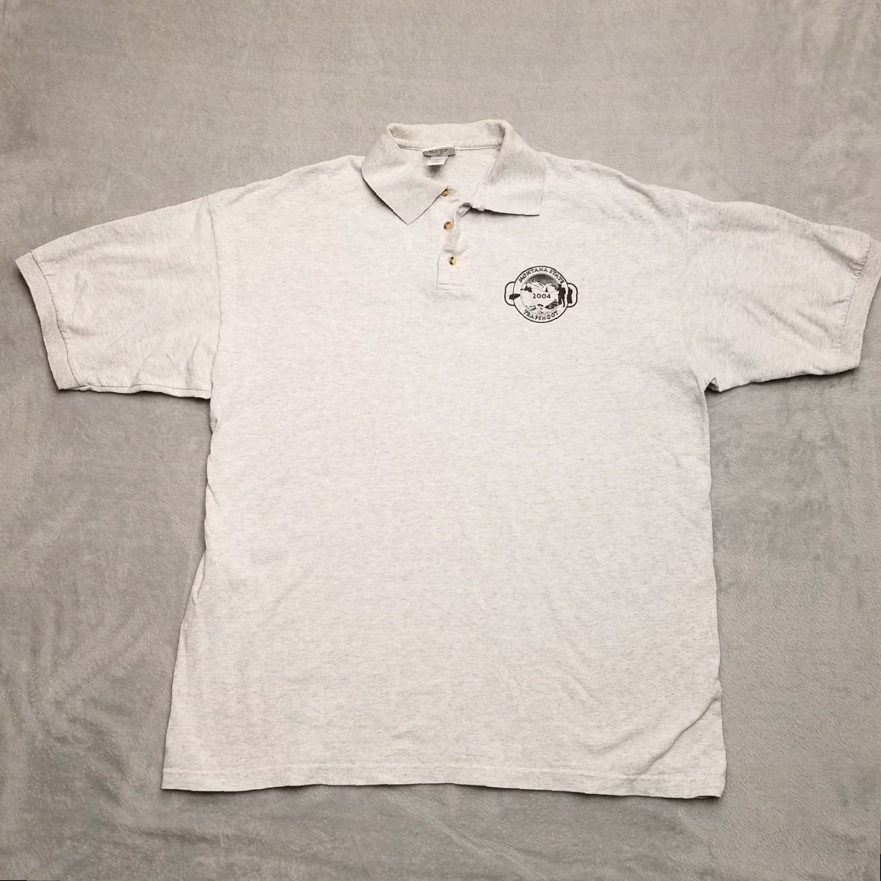 Vintage VINTAGE Montana State Trapshooting Shirt Mens 2XL Gray Polo Short Sleeve Casual polo shirt gray mens 2XL vintage Size US XXL / EU 58 / 5 - 2 Thumbnail