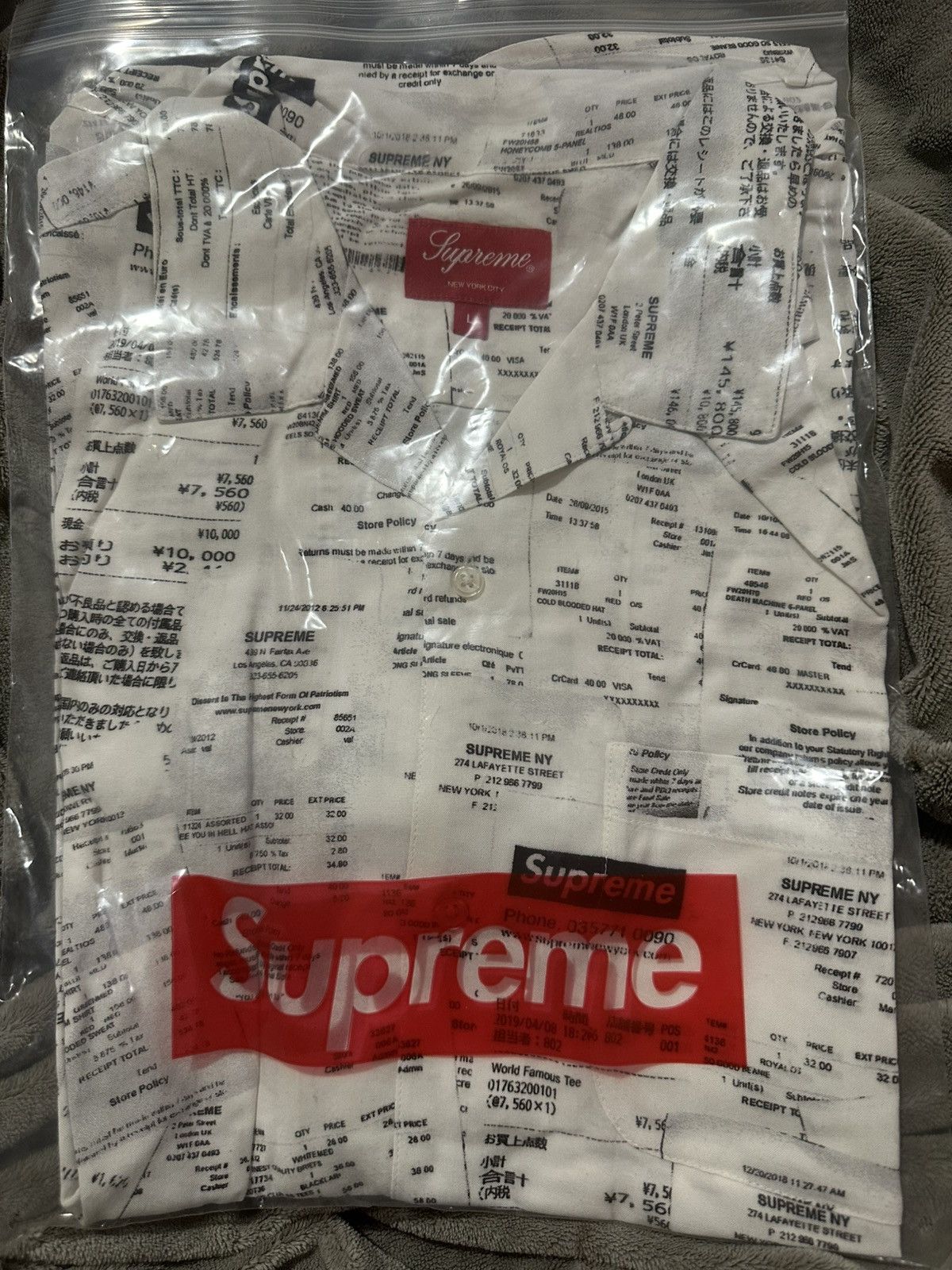 Supreme Supreme Receipts Rayon Shirt Short Sleeve Size Large FW20 Size US L / EU 52-54 / 3 - 2 Thumbnail