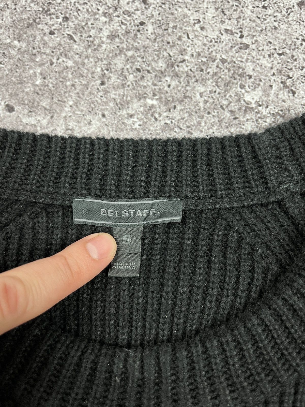 Belstaff Heavy Crew Neck Cotton Sweater Black Size US S / EU 44-46 / 1 - 6 Thumbnail