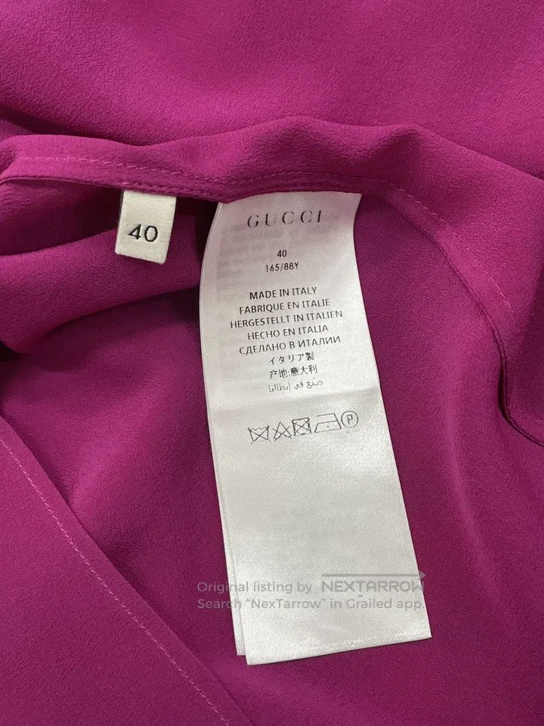 Gucci Gucci Rose pink rose red doll collar bow silk vest Size S / US 4 / IT 40 - 5 Thumbnail